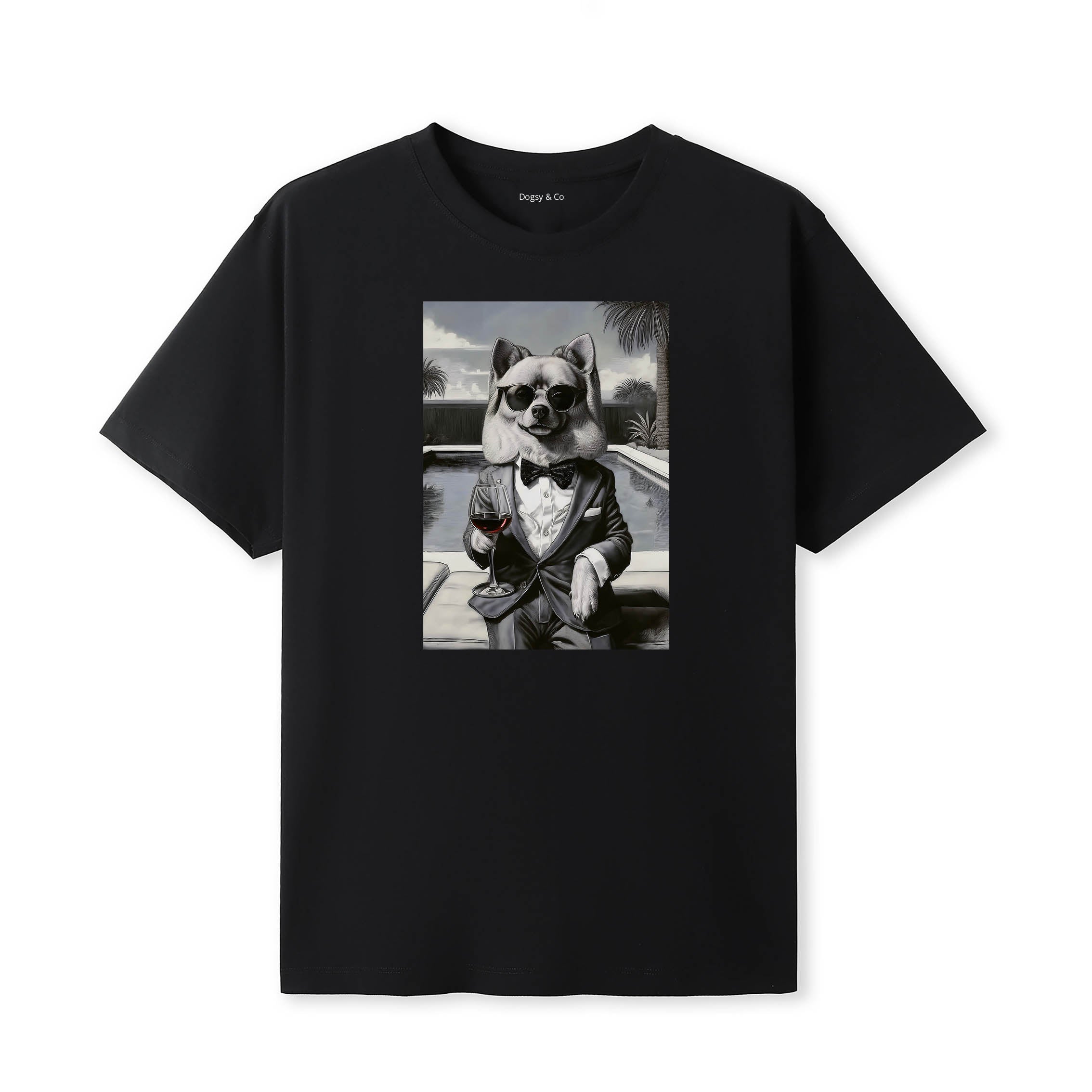 Pomeranian distinguished gentleman dog t-shirt - black