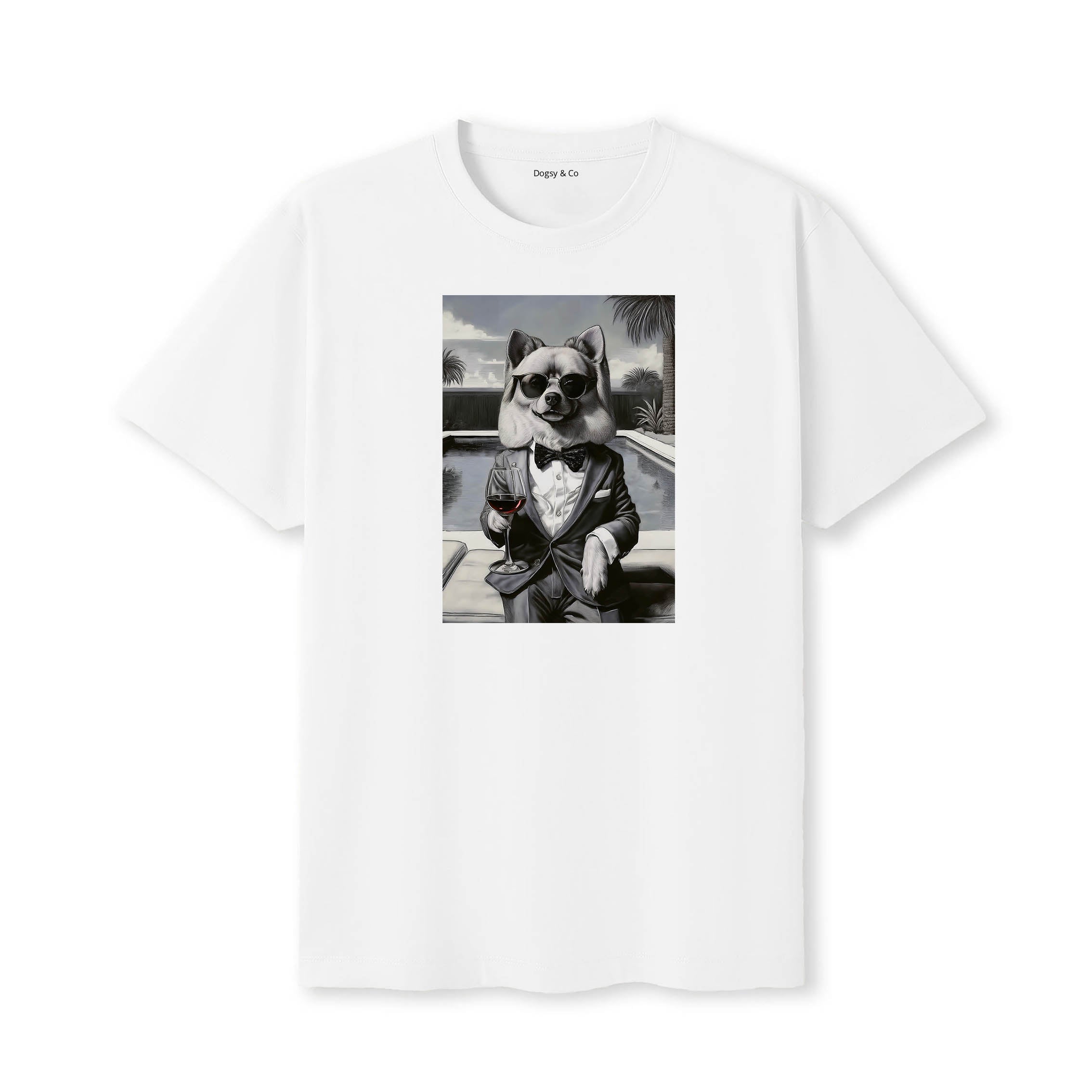 Pomeranian distinguished gentleman dog t-shirt - white