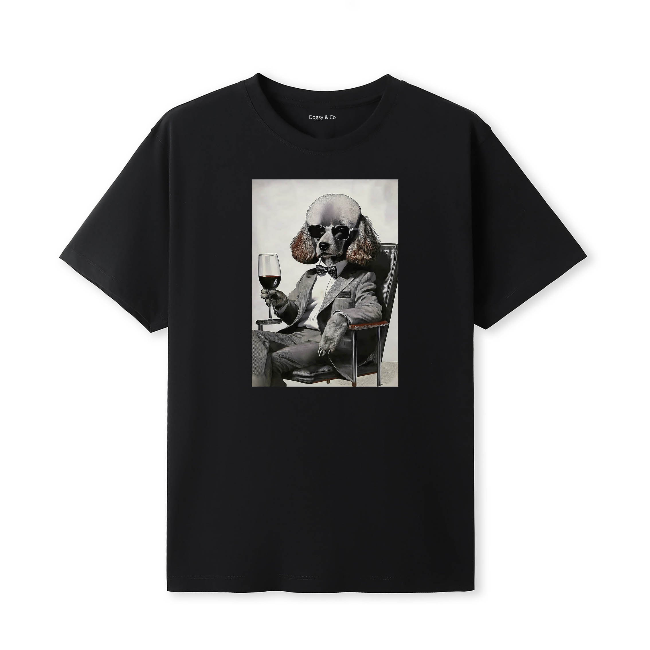 Poodle distinguished gentleman dog t-shirt - black