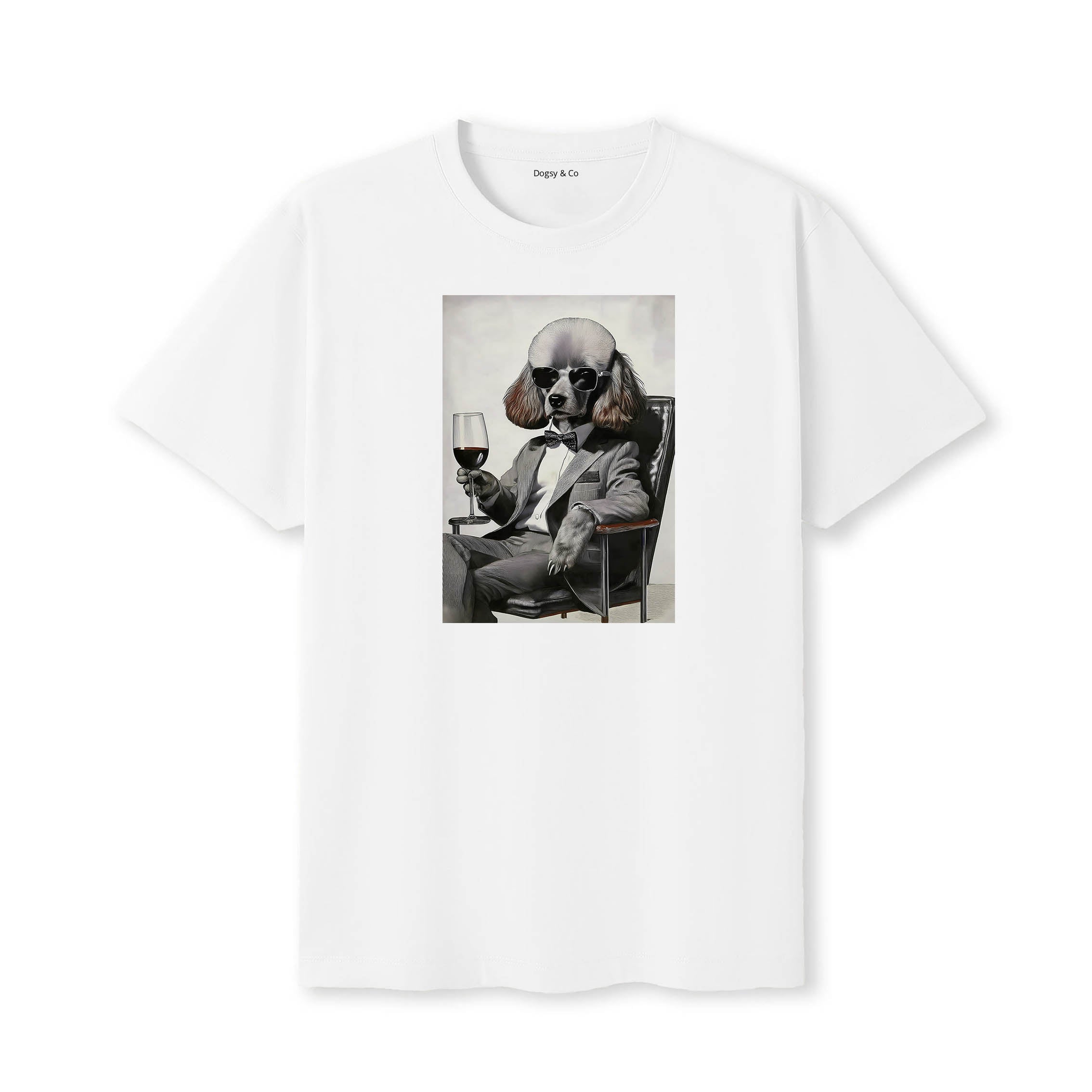 Poodle distinguished gentleman dog t-shirt - white