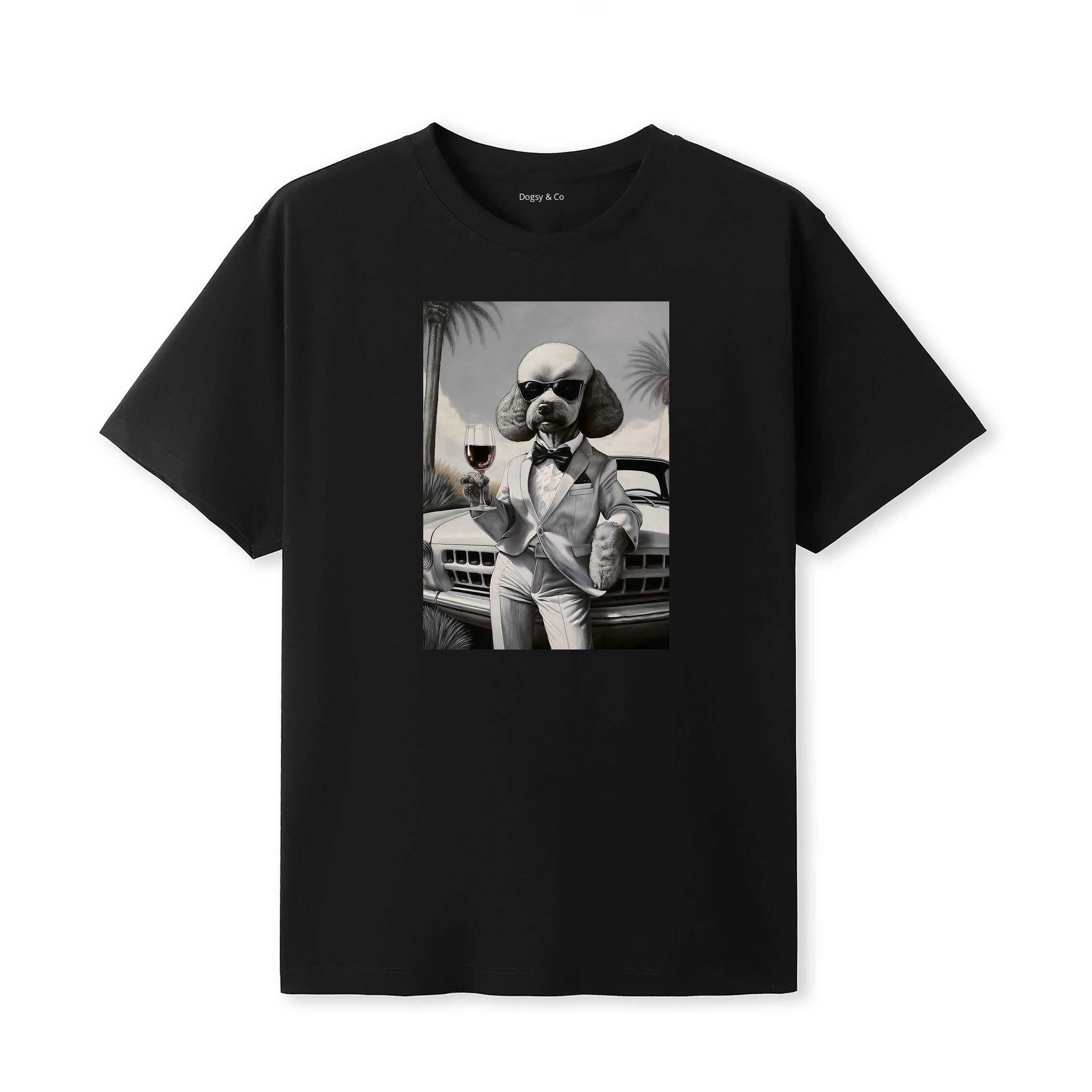 Poodle distinguished gentleman dog t-shirt - black