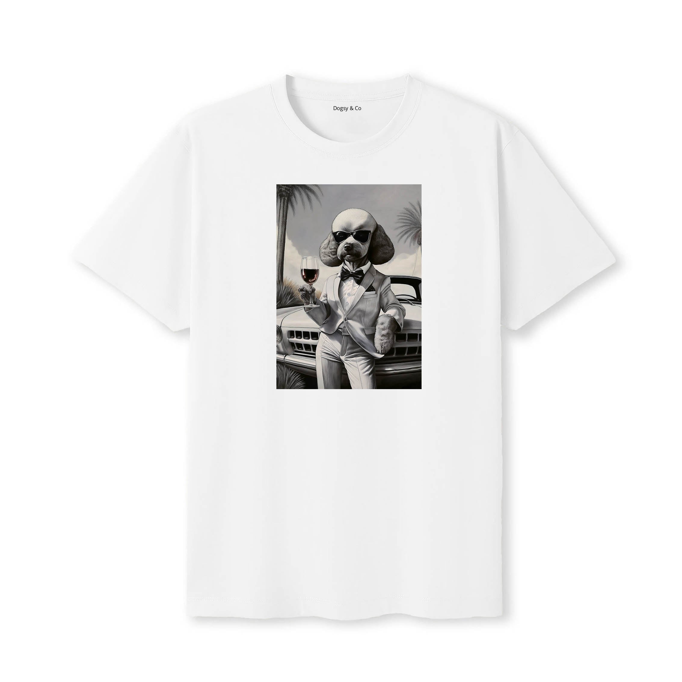 Poodle distinguished gentleman dog t-shirt - white
