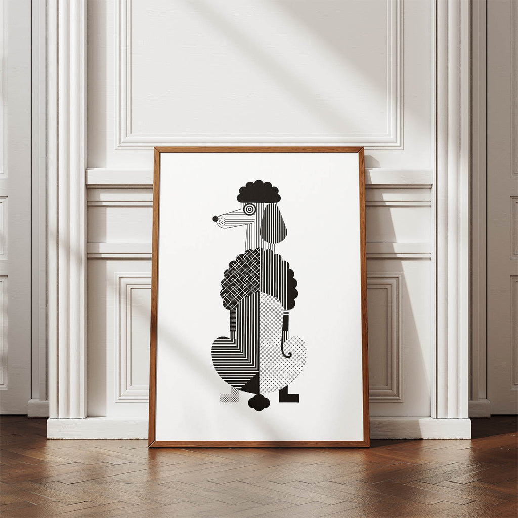 Poodle Geometric Line Art mockup