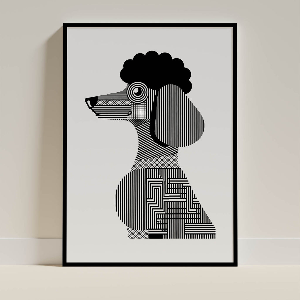 Poodle Geometric Line Art mockup