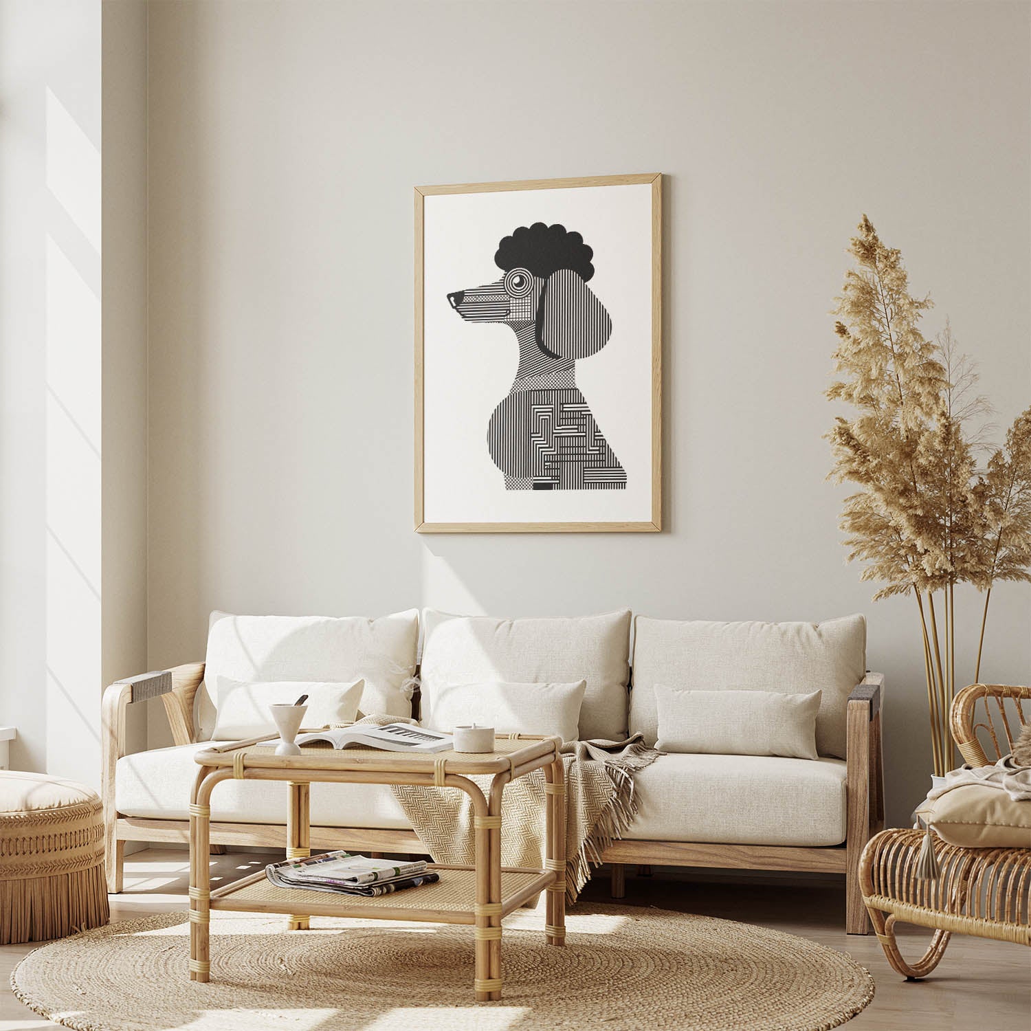 Poodle Geometric Line Art mockup