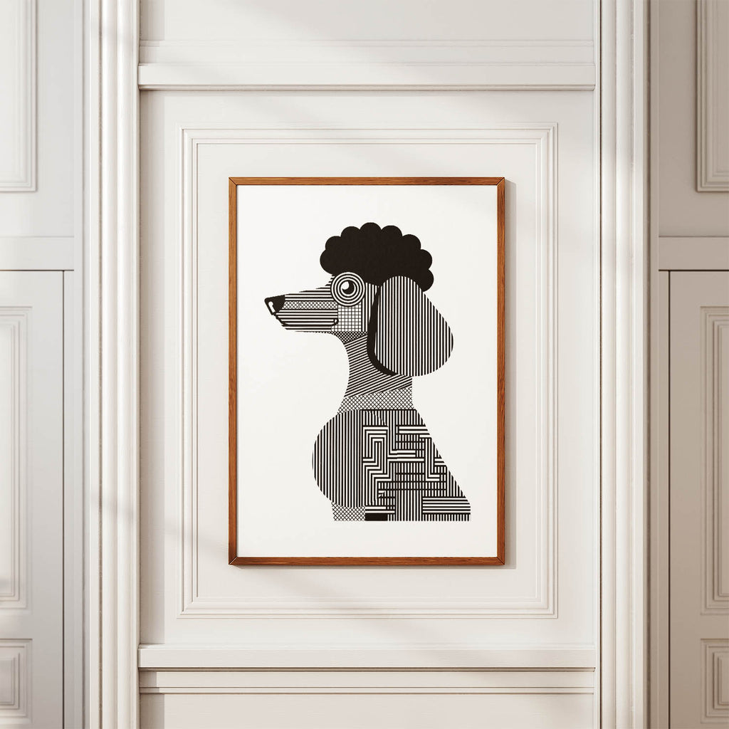 Poodle Geometric Line Art mockup