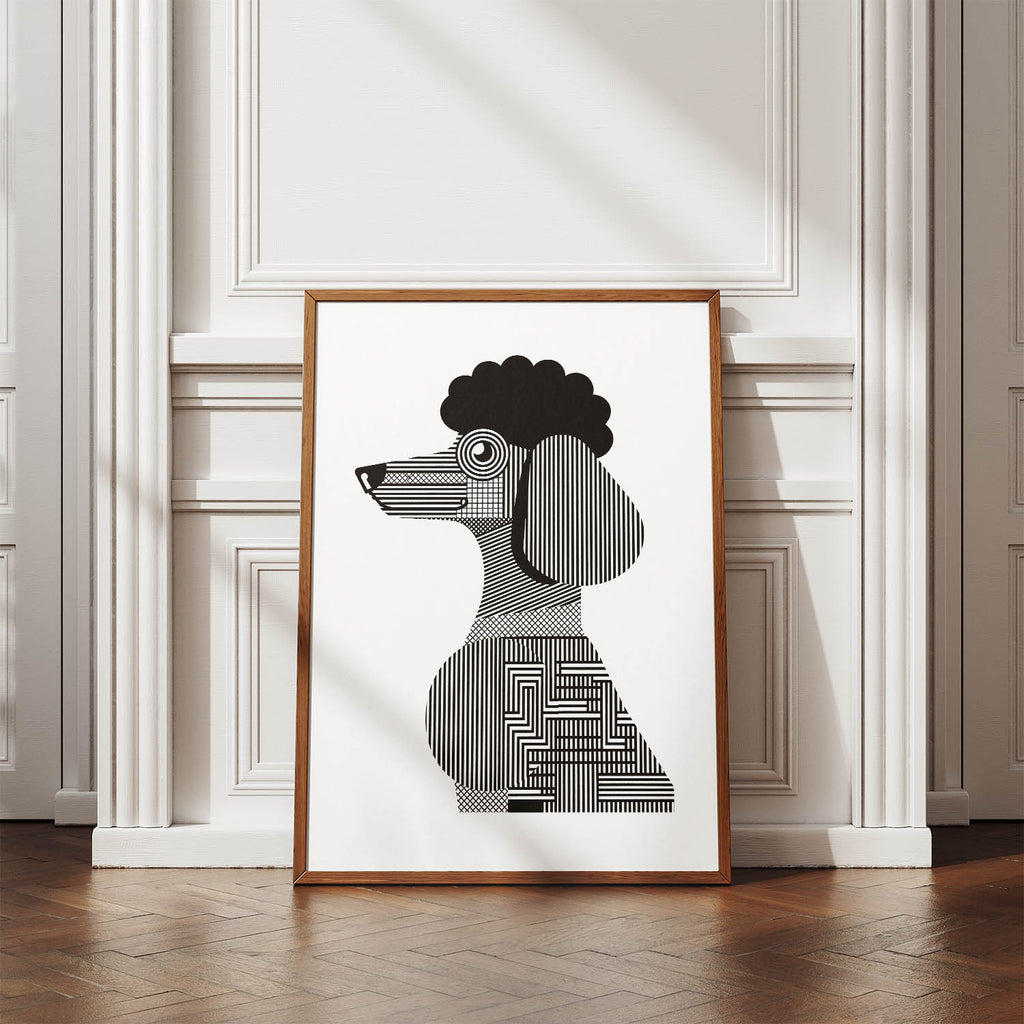Poodle Geometric Line Art mockup
