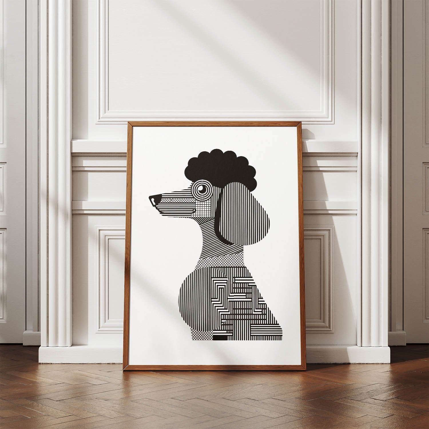 Poodle Geometric Line Art mockup