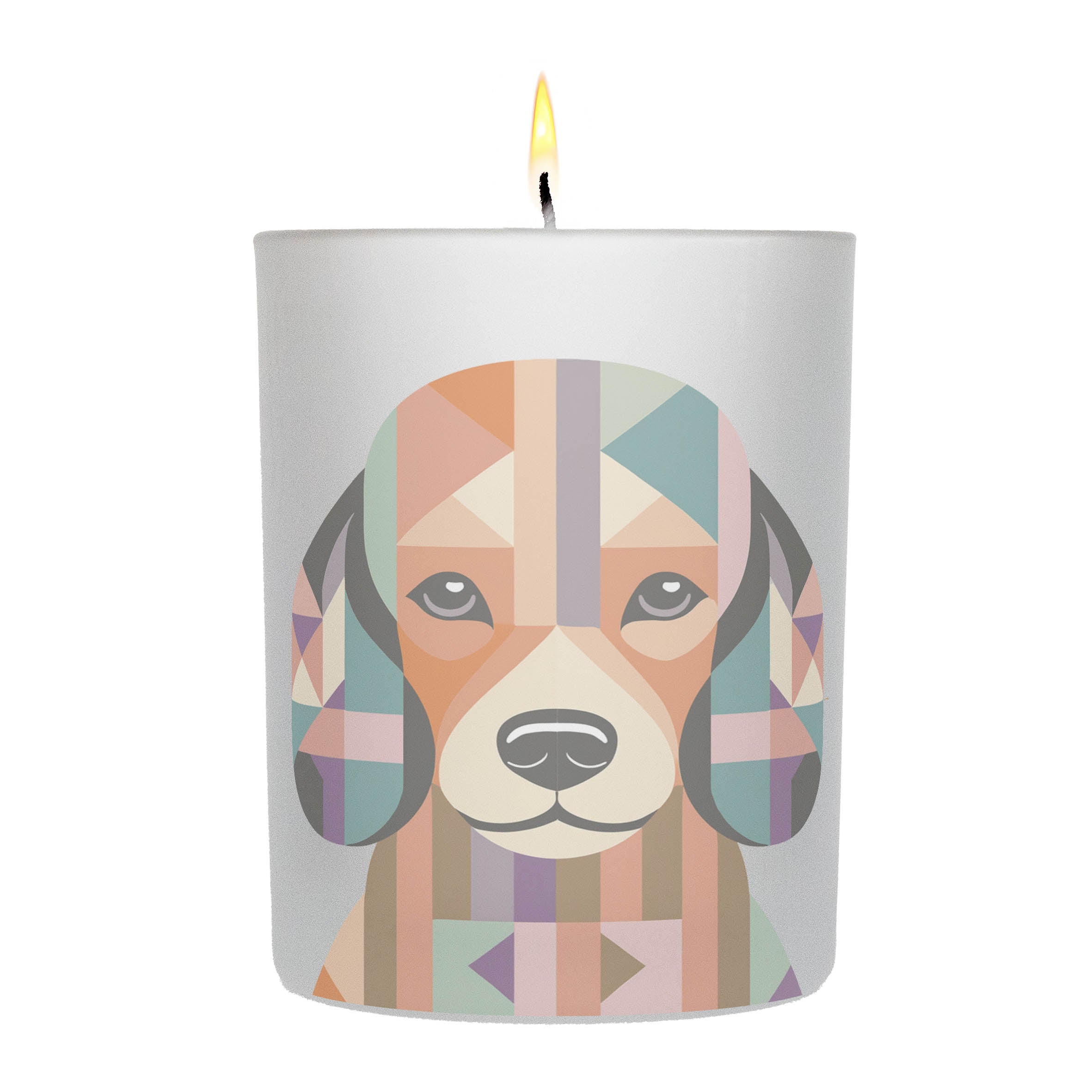 Poodle Graphic Retro Chic Frosted Candle
