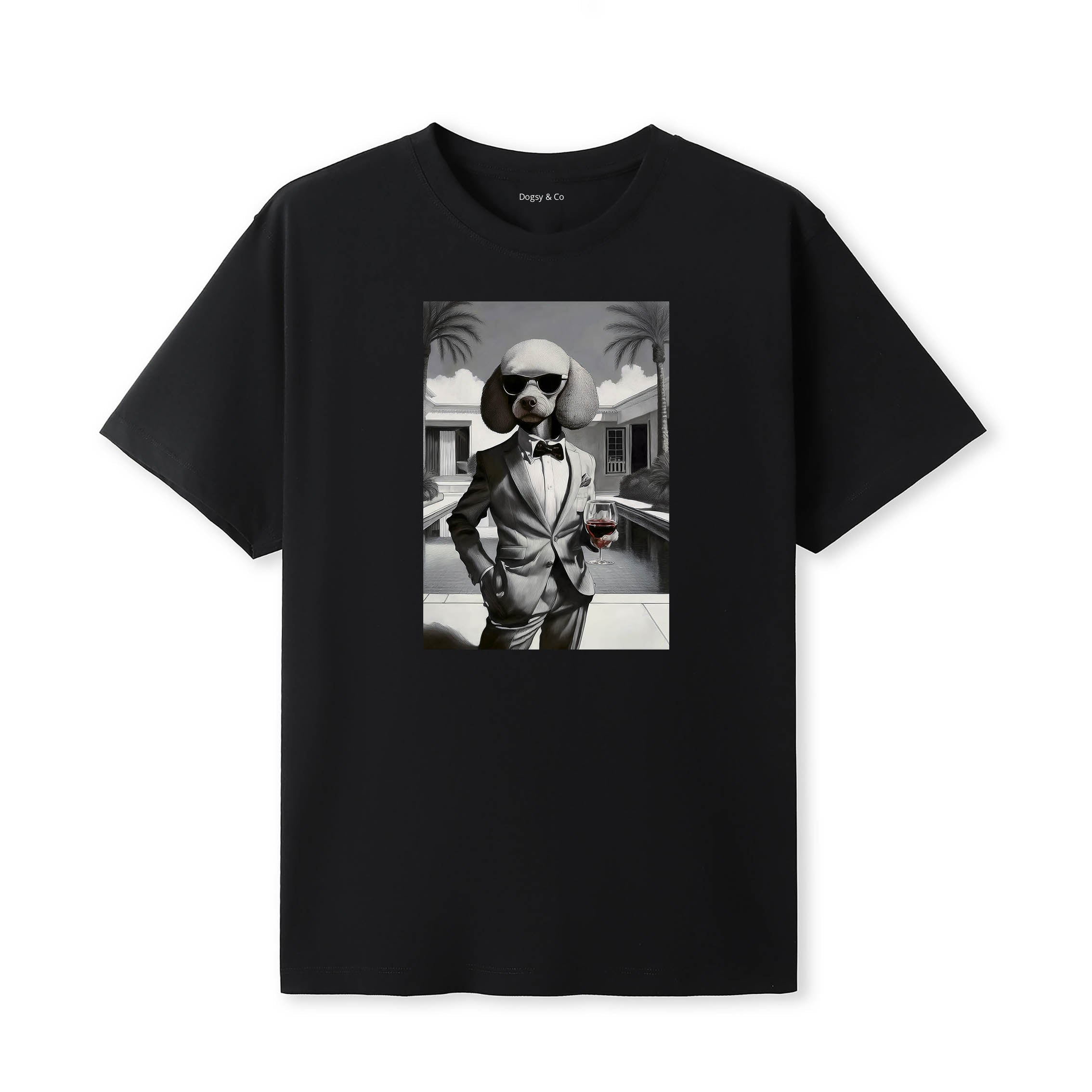 Poodle distinguished gentleman dog t-shirt - black
