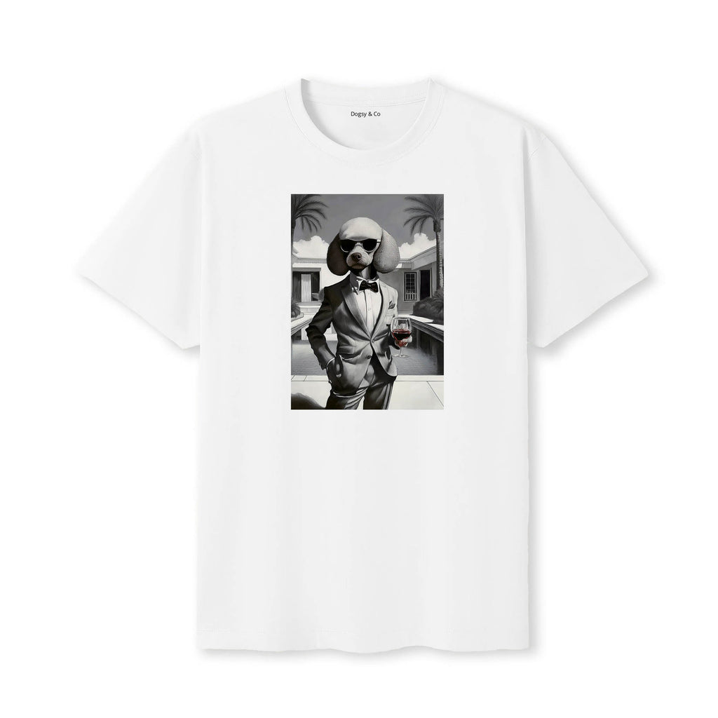 Poodle distinguished gentleman dog t-shirt - white