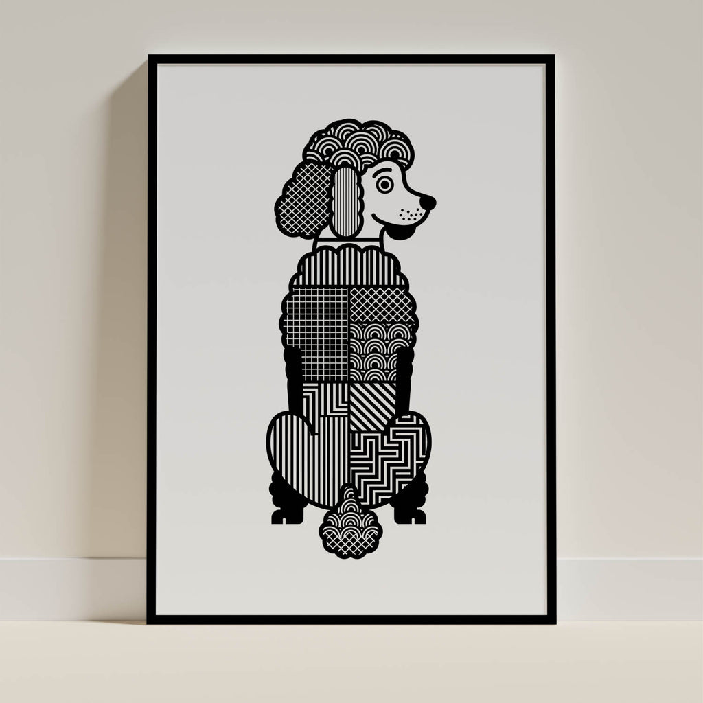 Poodle X Geometric Line Art mockup