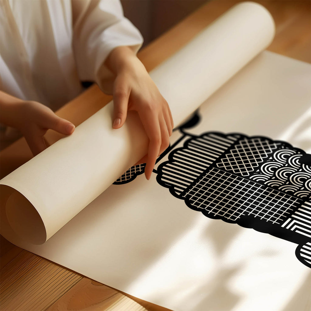 Poodle X Geometric Line Art mockup
