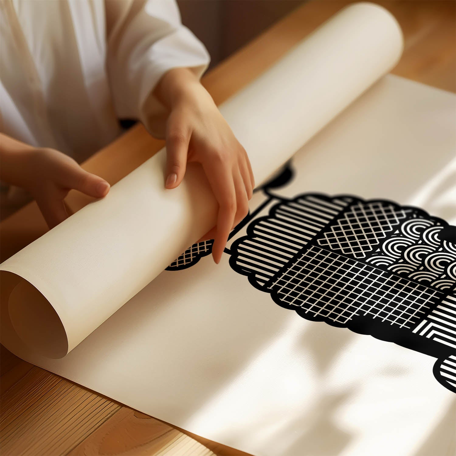 Poodle X Geometric Line Art mockup