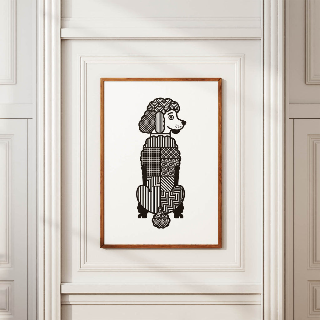 Poodle X Geometric Line Art mockup