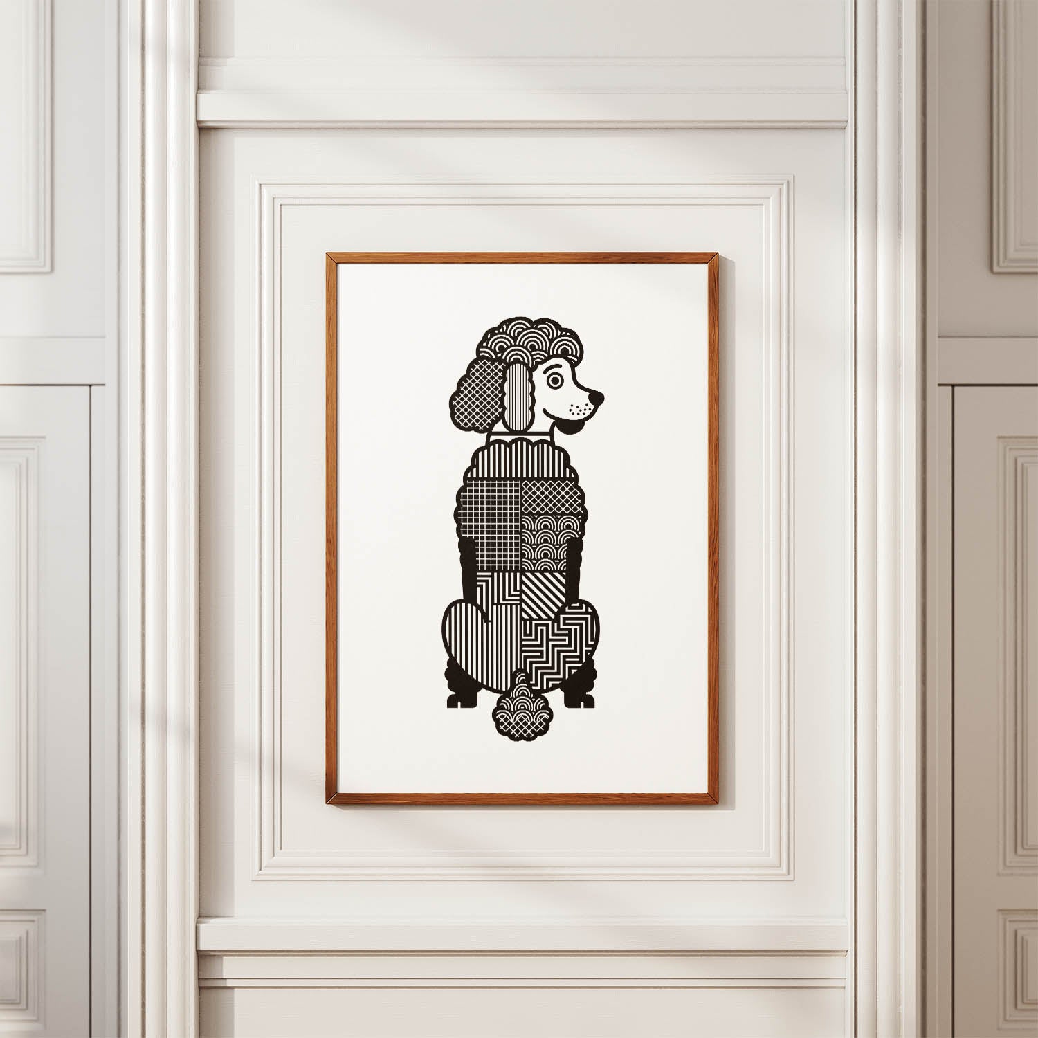 Poodle X Geometric Line Art mockup