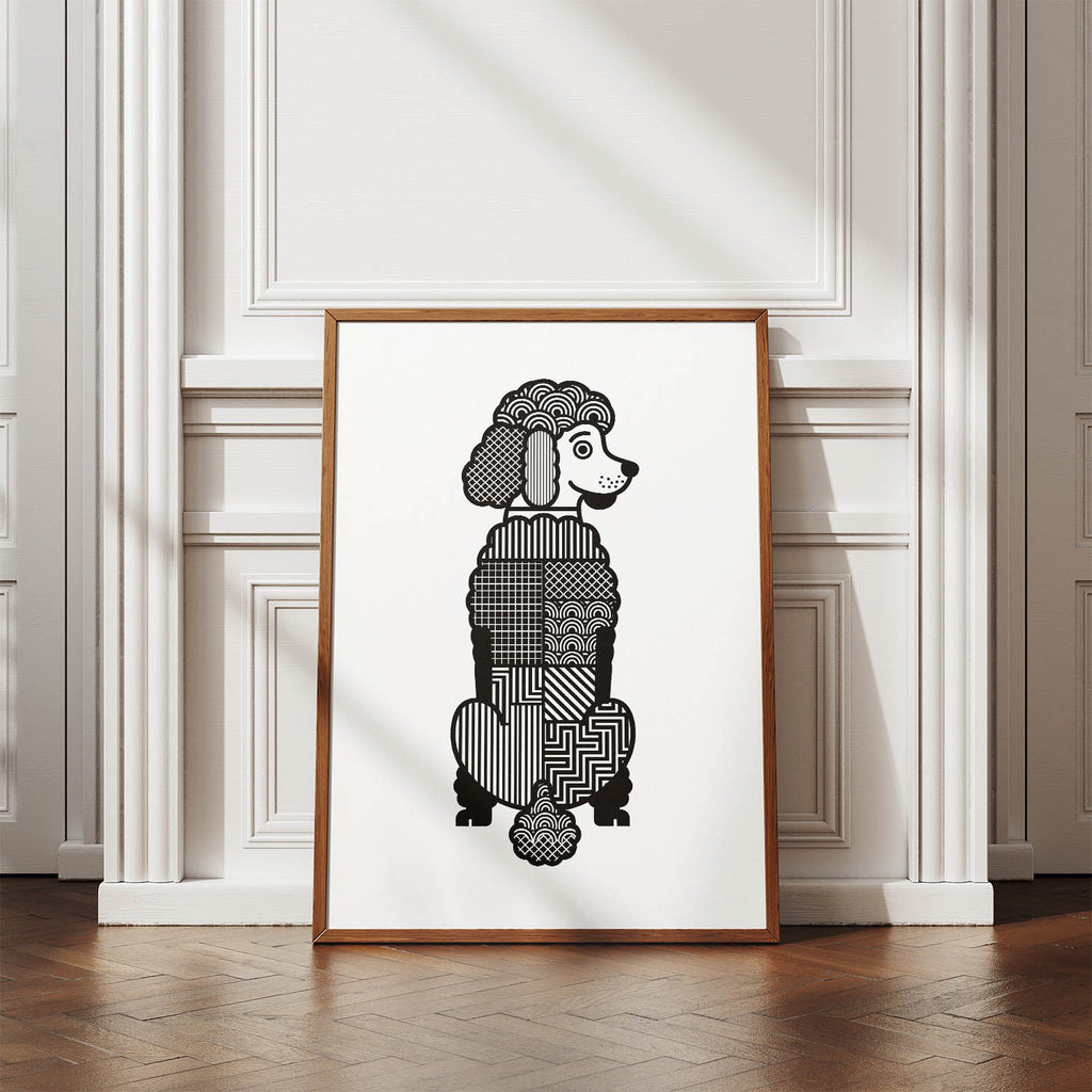 Poodle X Geometric Line Art mockup