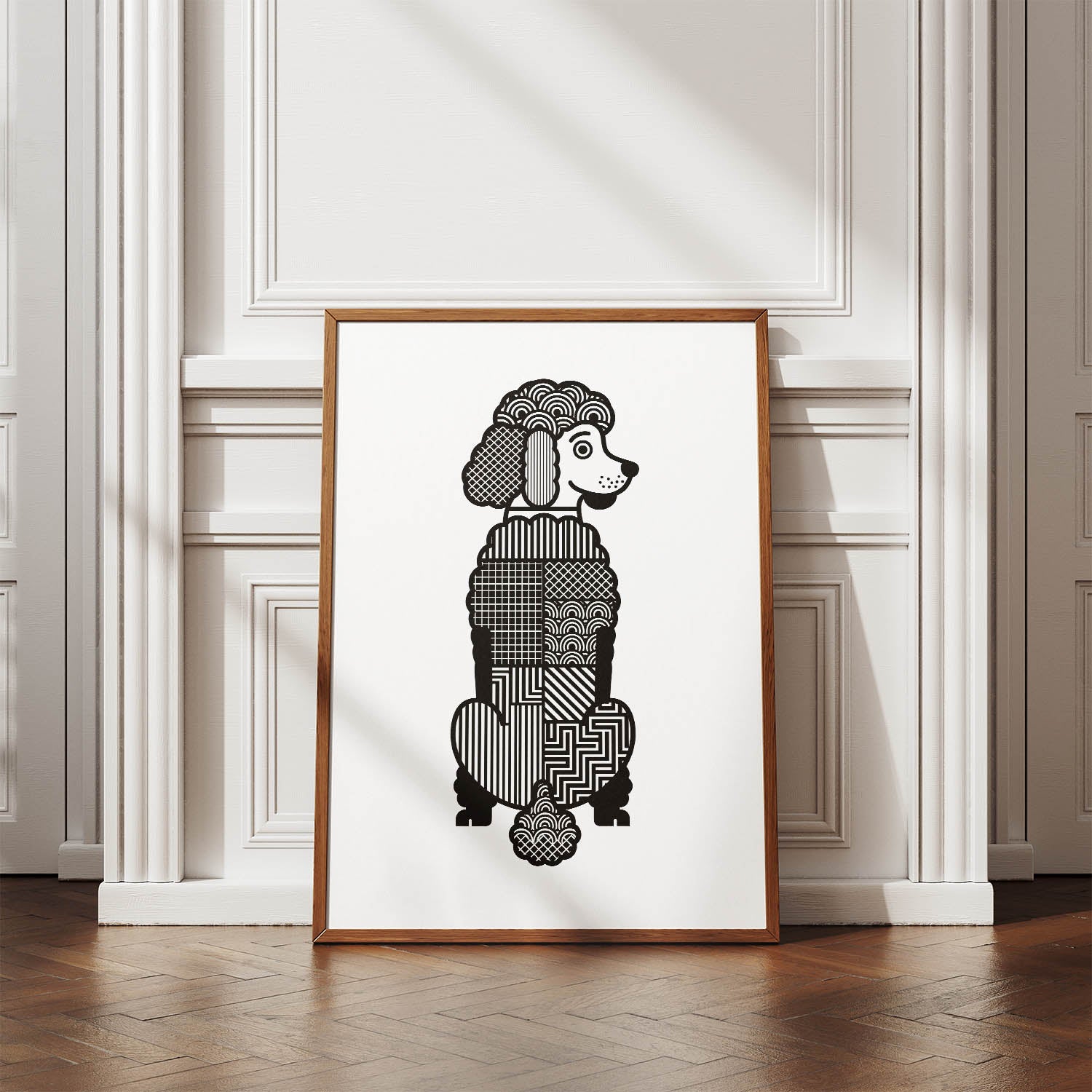 Poodle X Geometric Line Art mockup