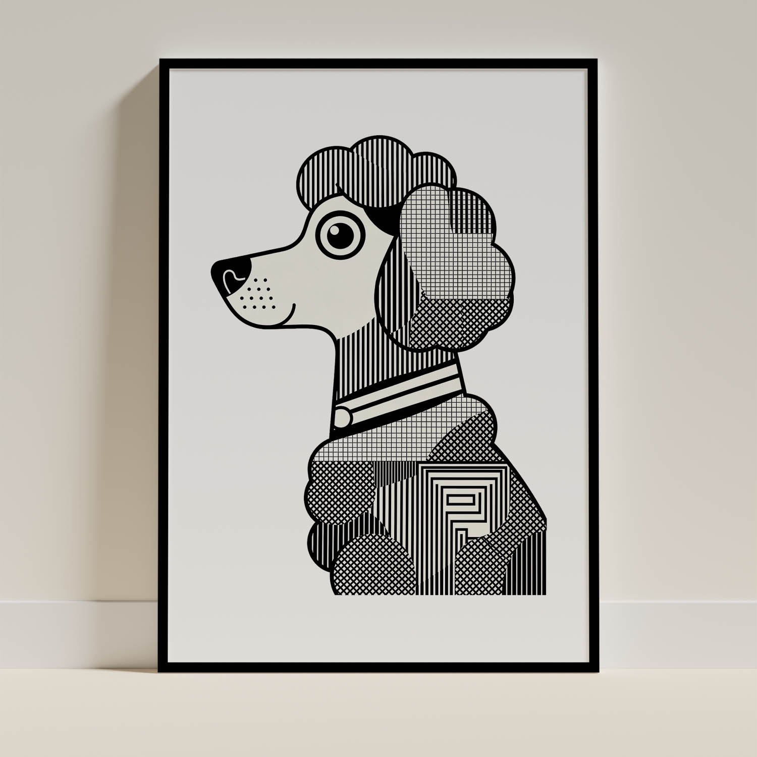 Poodle X Geometric Line Art mockup