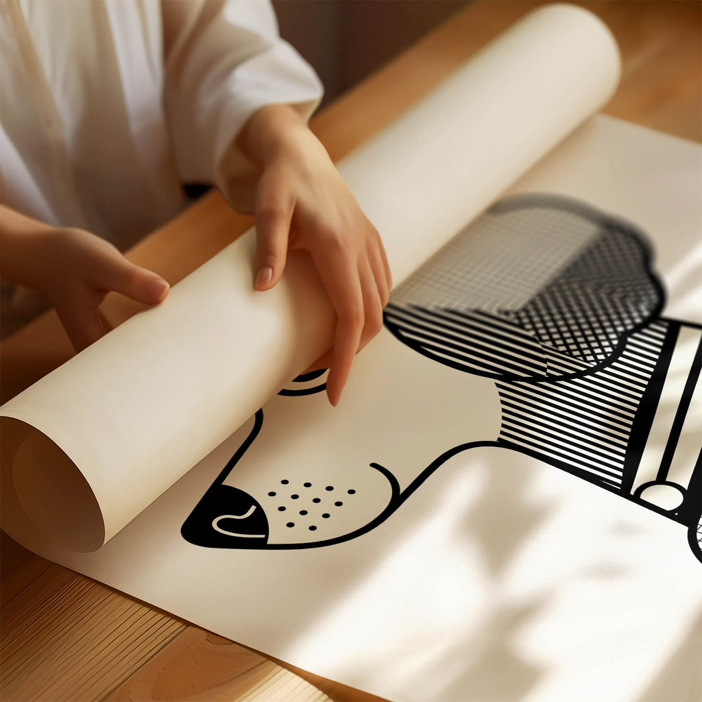 Poodle X Geometric Line Art mockup