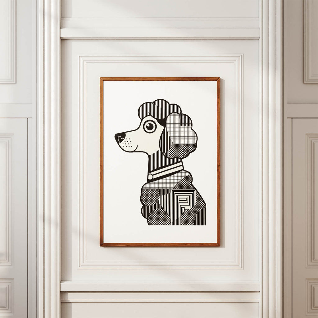 Poodle X Geometric Line Art mockup