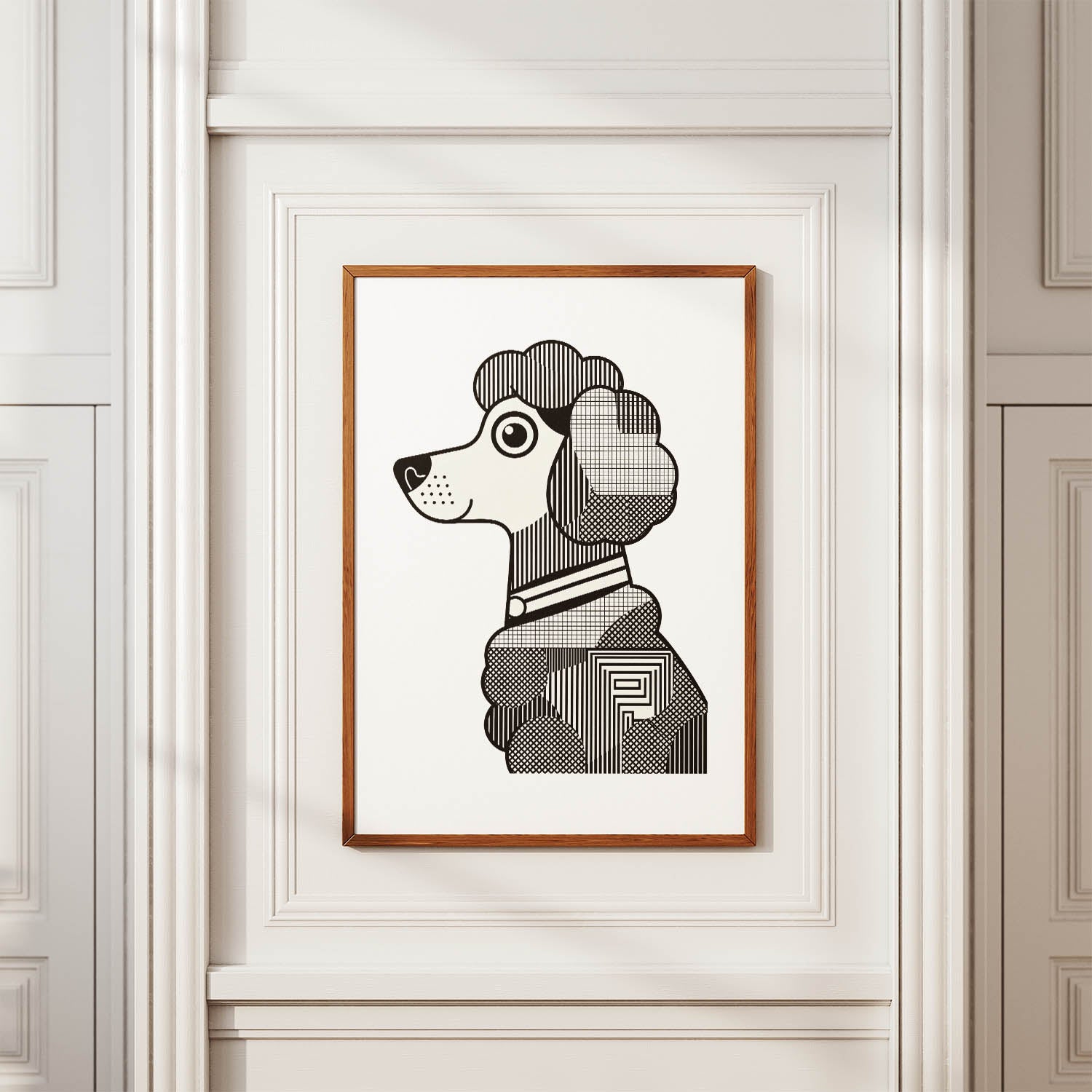 Poodle X Geometric Line Art mockup