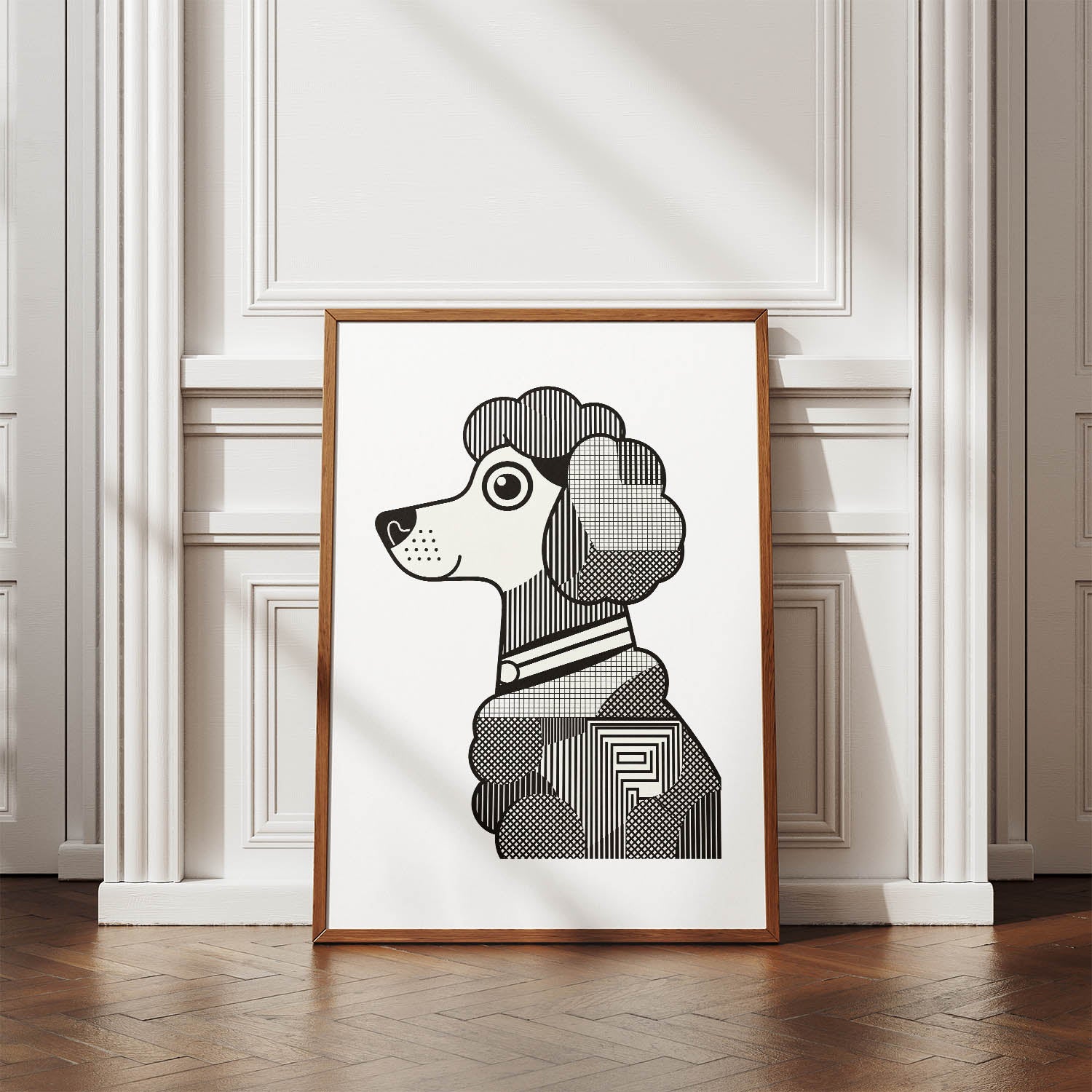 Poodle X Geometric Line Art mockup