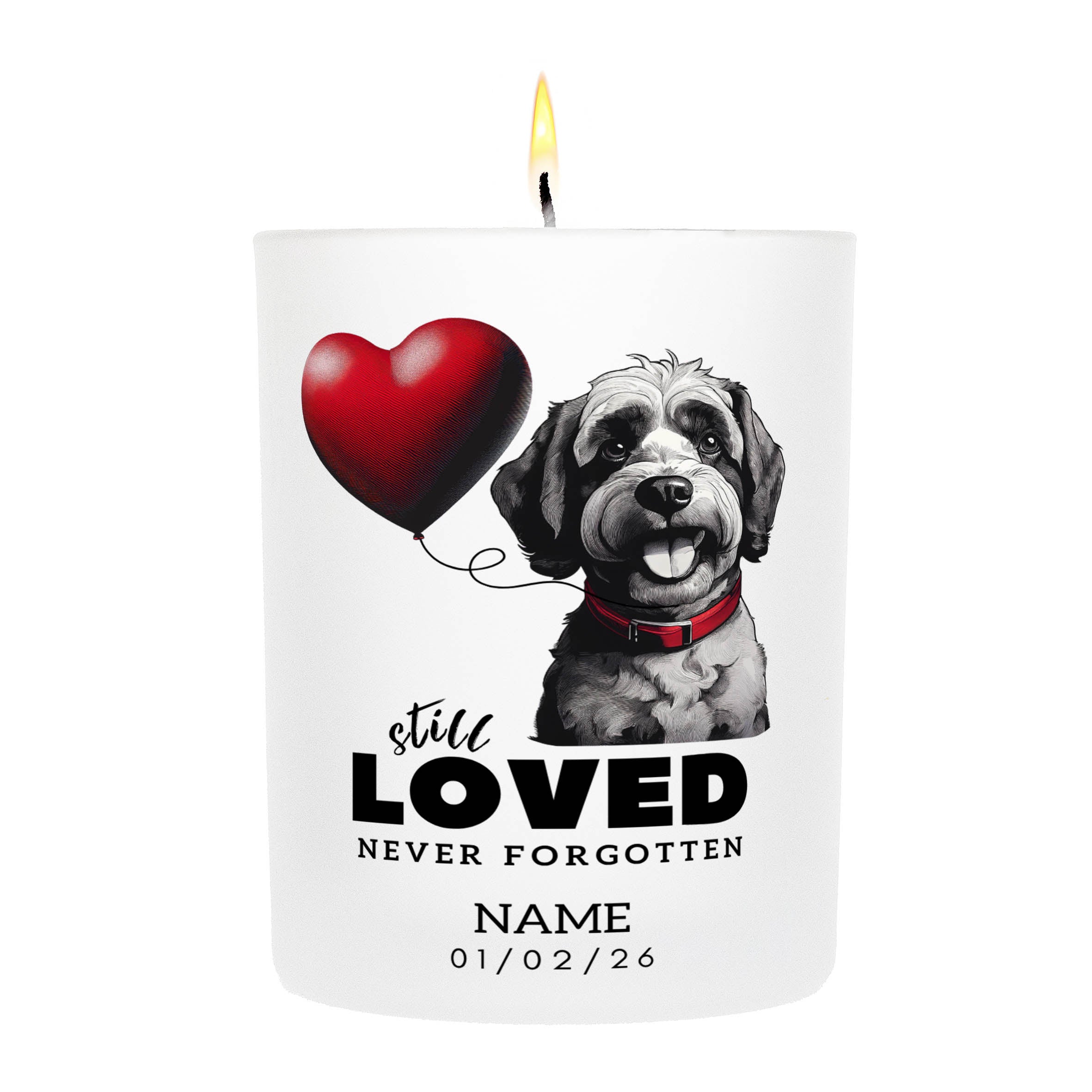 Poodle Still Loved Never Forgotten Custom Candle
