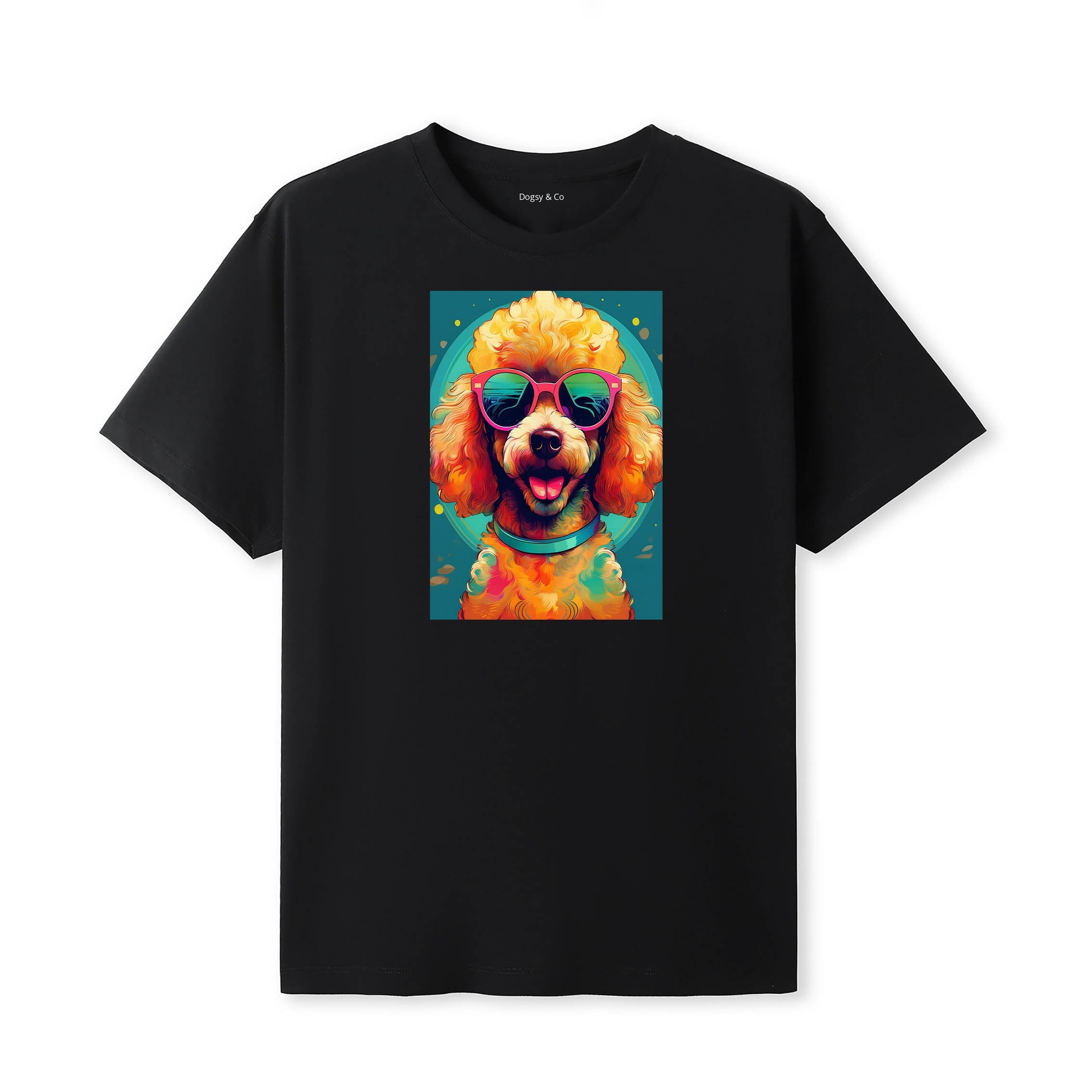 Poodle Sunnies Dog T-Shirt Black