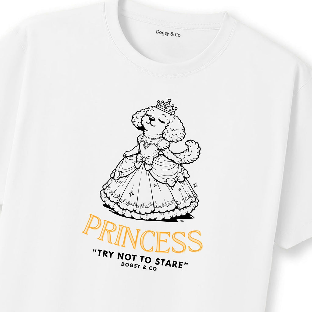 Princess Oodle Try Not To Stare T‑Shirt - Poodle X