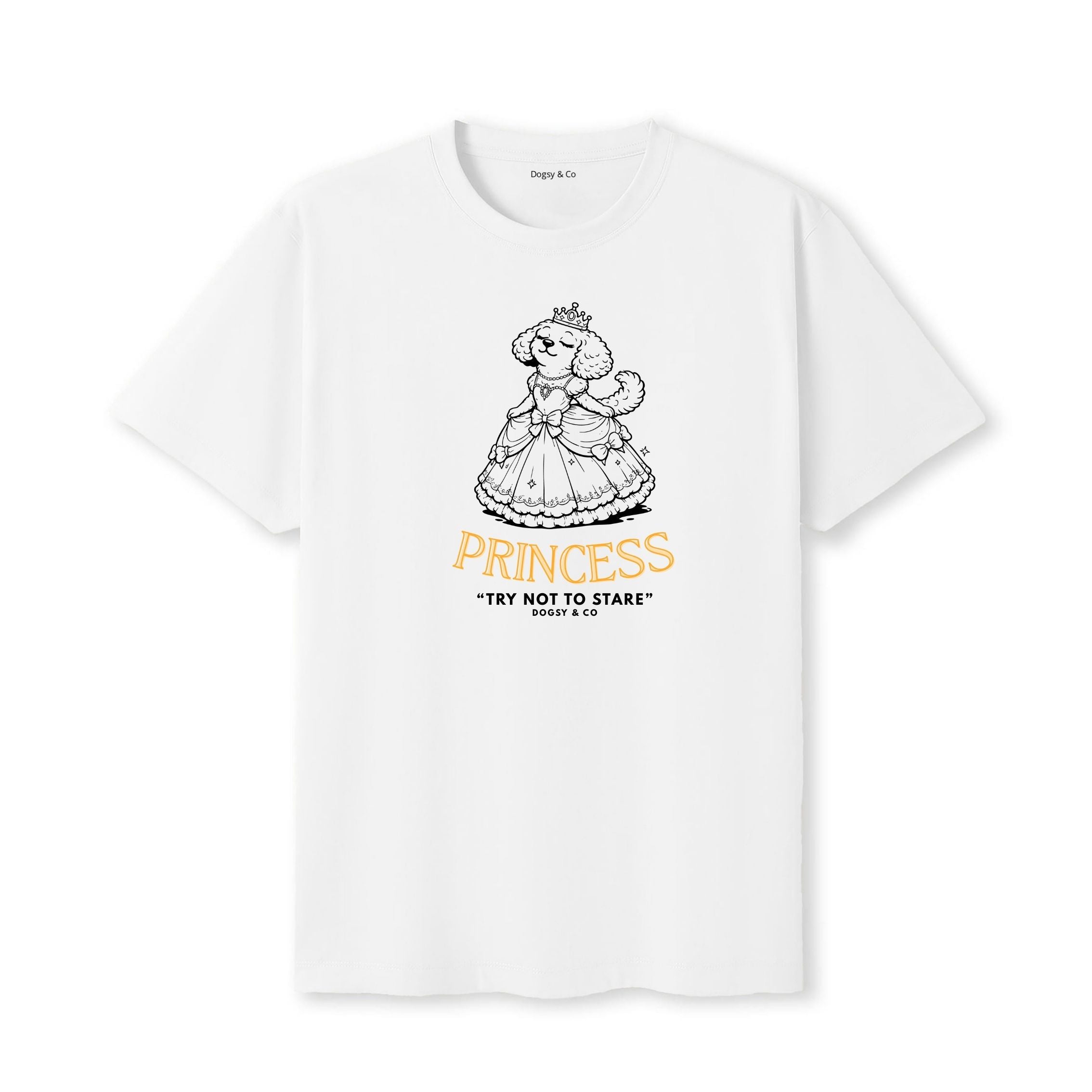 Princess Oodle Try Not To Stare T‑Shirt - Poodle X