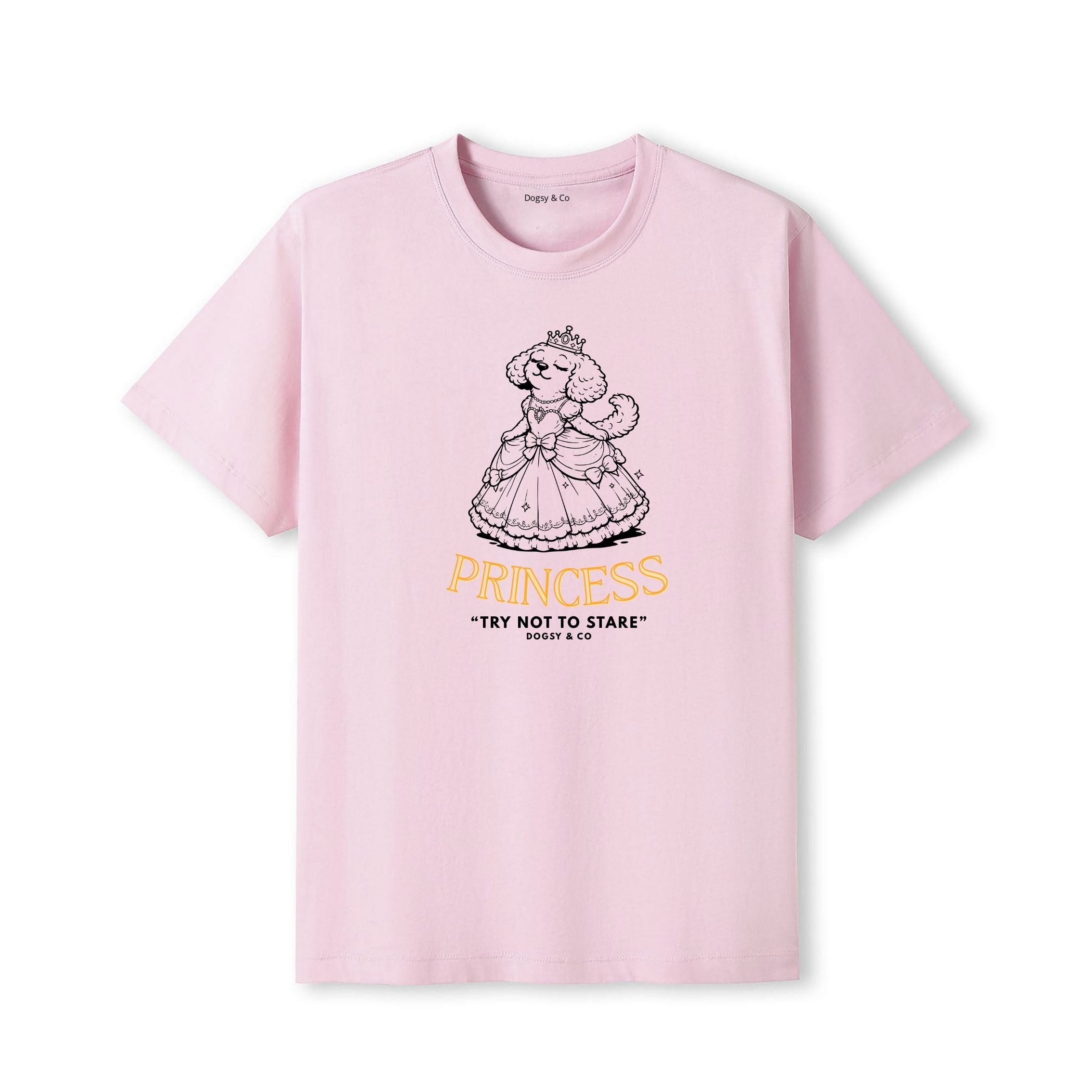 Princess Oodle Try Not To Stare T‑Shirt - Poodle X