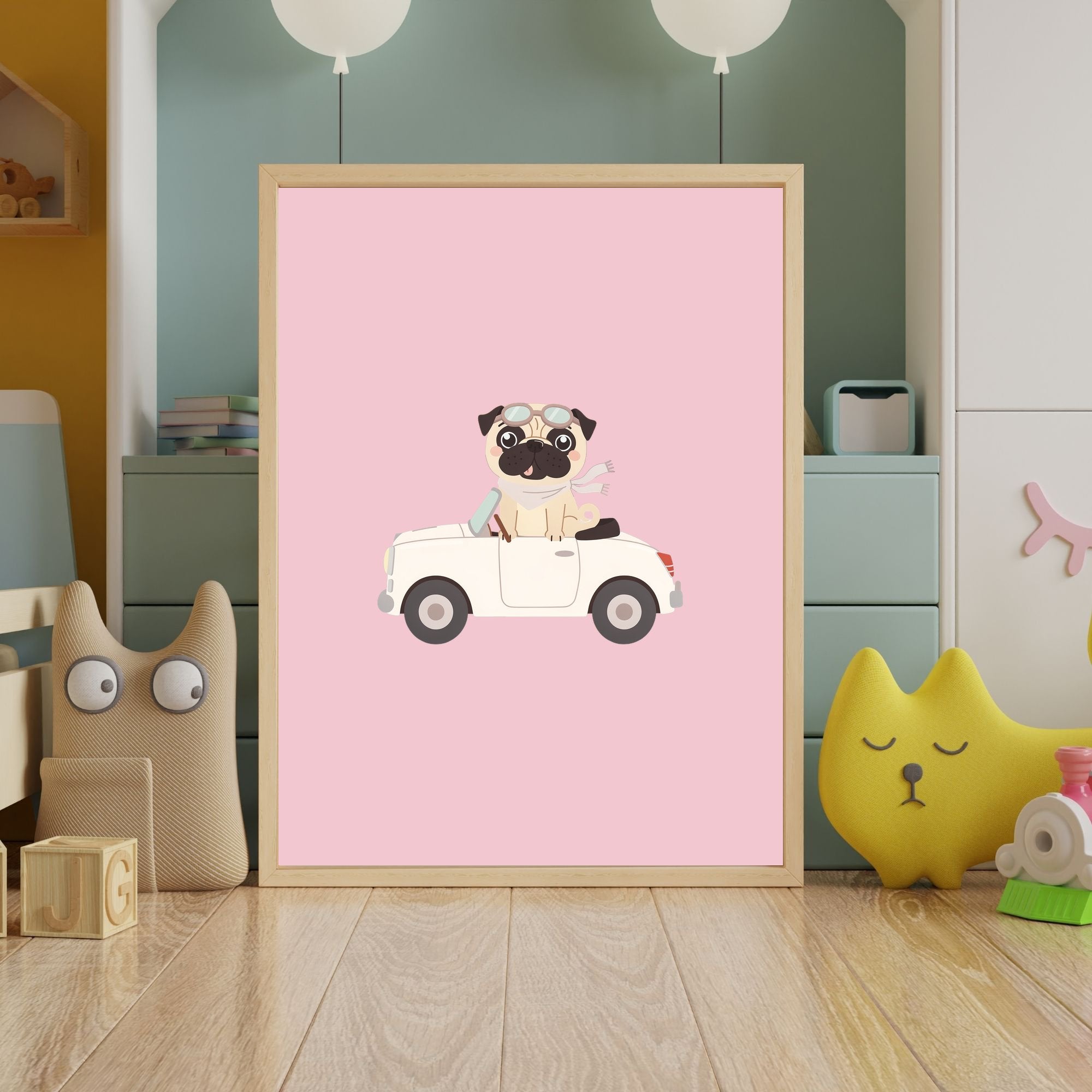 Pug Kids Nursery Wall Art Print Bundle — 22 Dog Costume Designs, 5 Colours, 6 Print Sizes | Digital Download