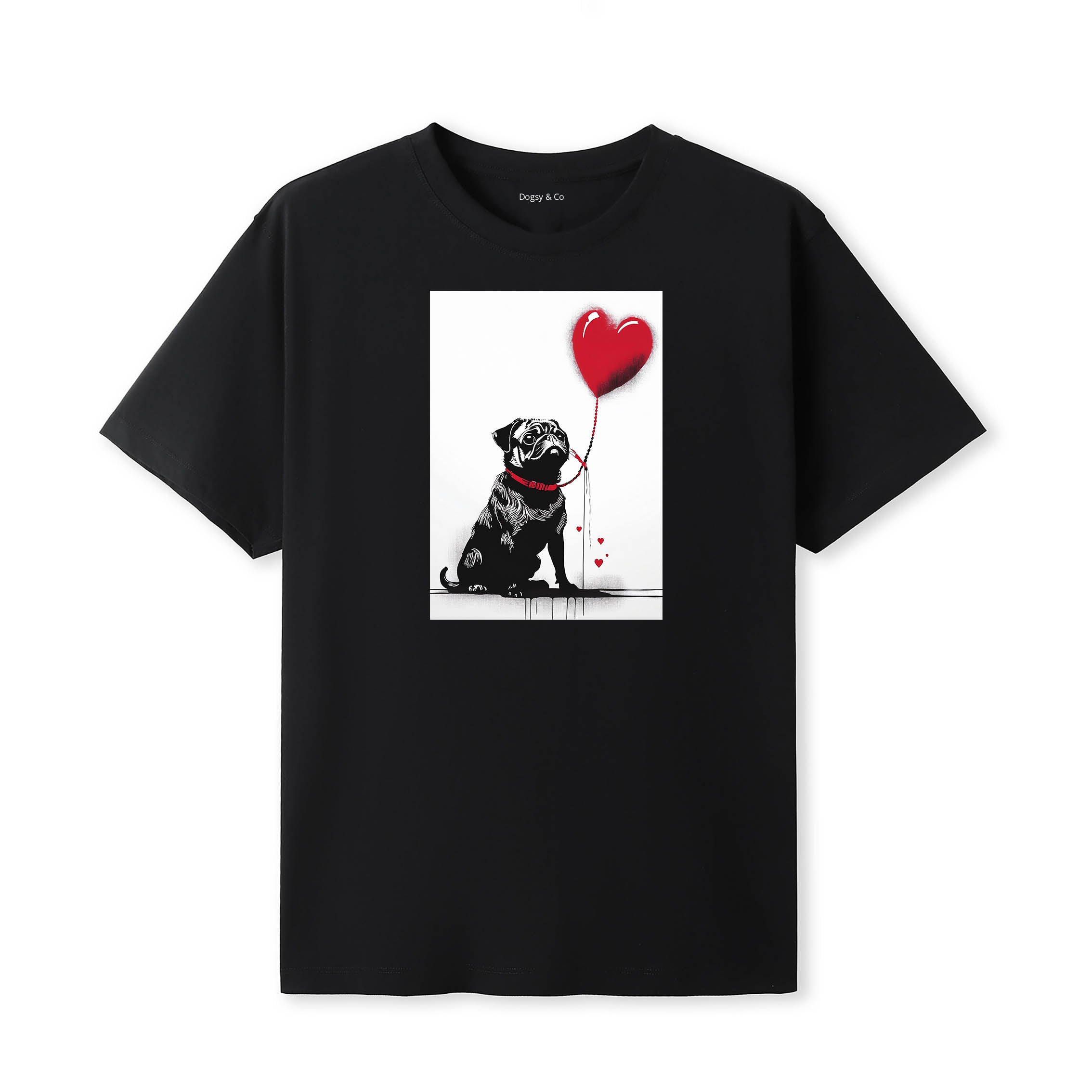 Pug 1 Dogsy T-Shirt Black