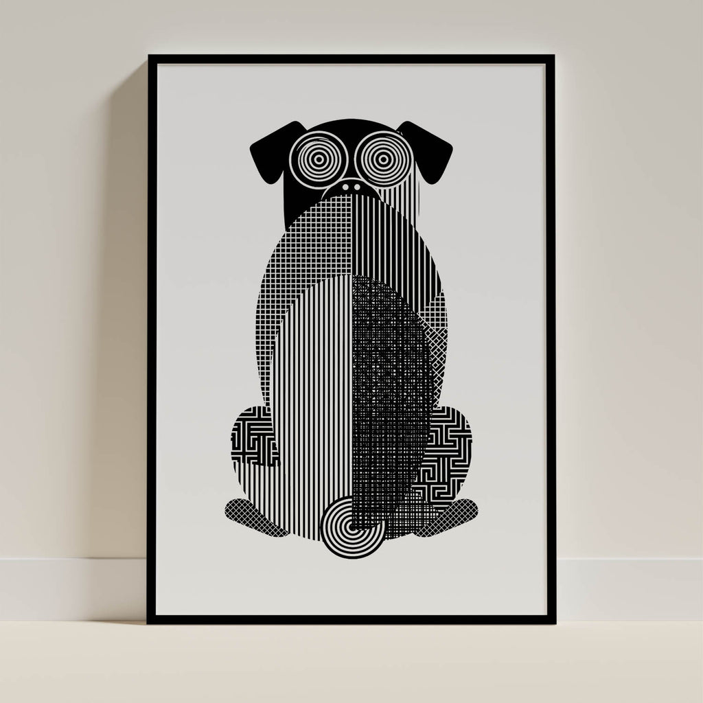Pug Geometric Line Art mockup
