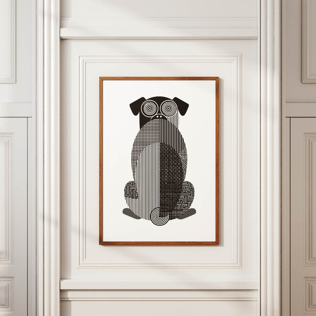 Pug Geometric Line Art mockup