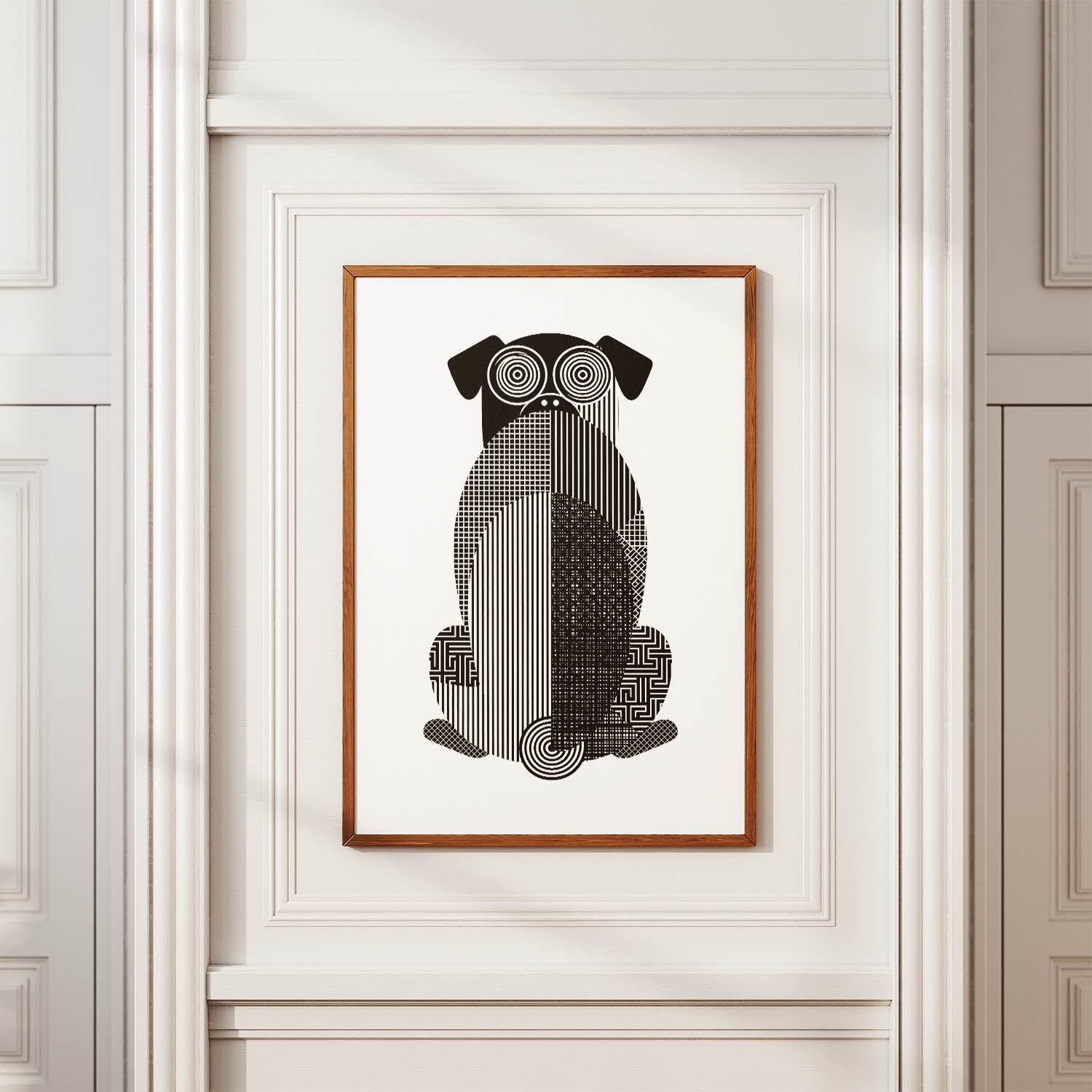 Pug Geometric Line Art mockup