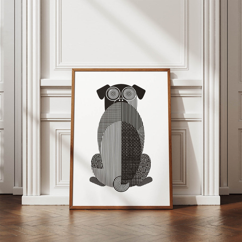 Pug Geometric Line Art mockup