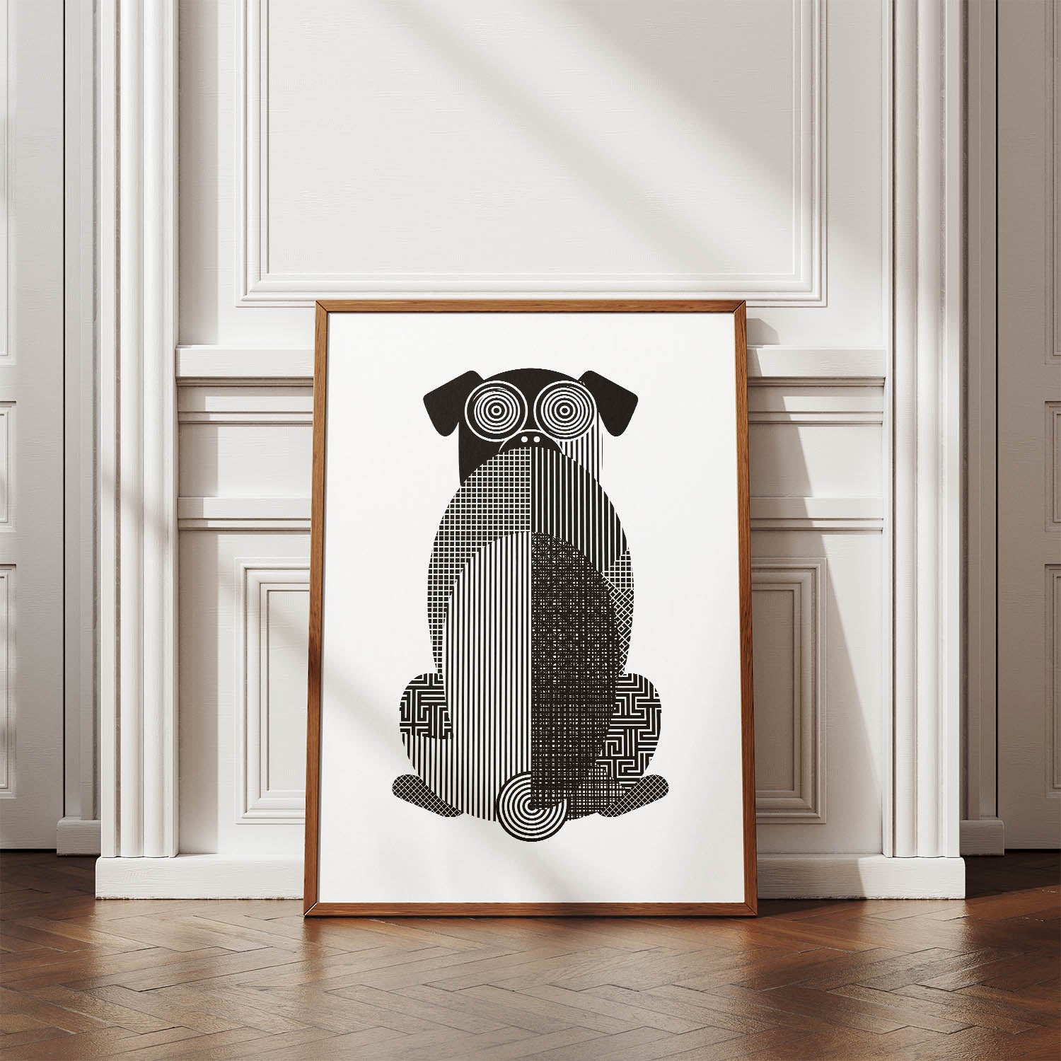 Pug Geometric Line Art mockup