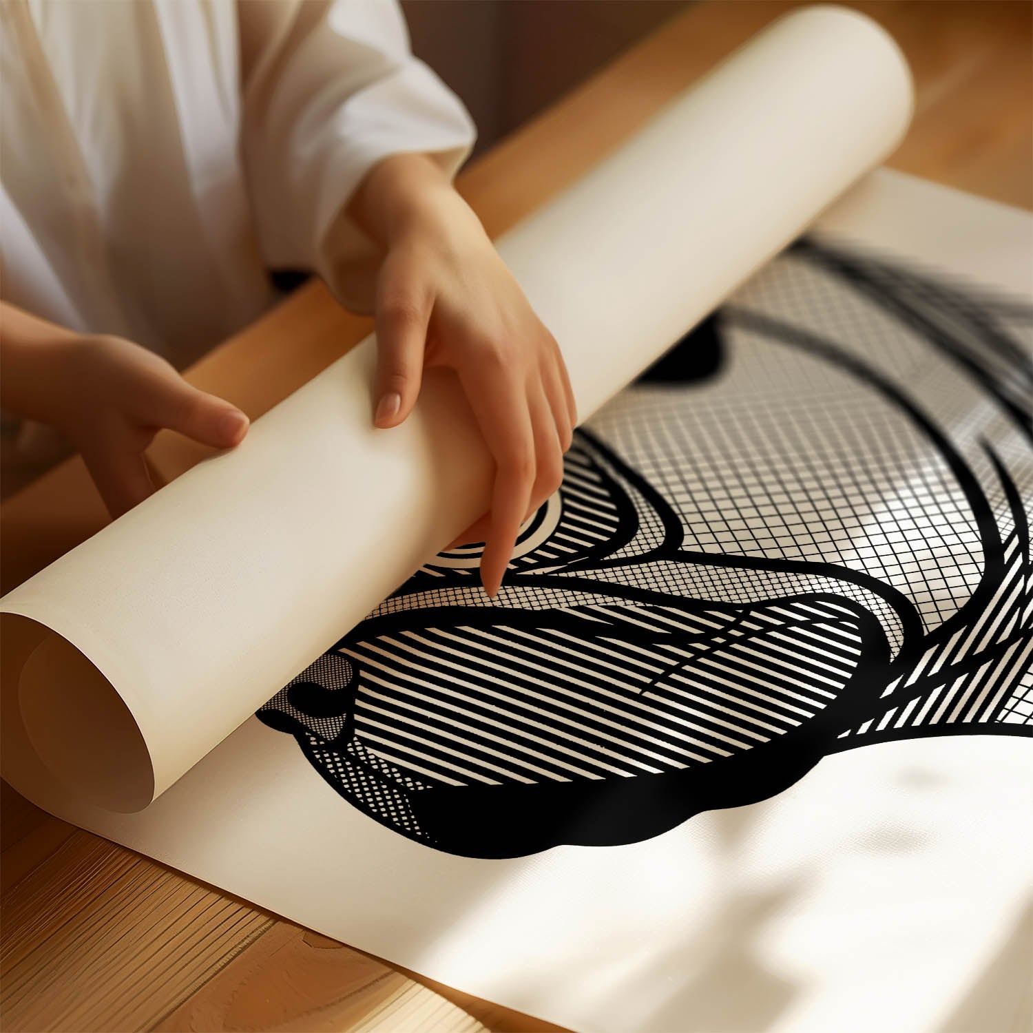 Pug Geometric Line Art mockup