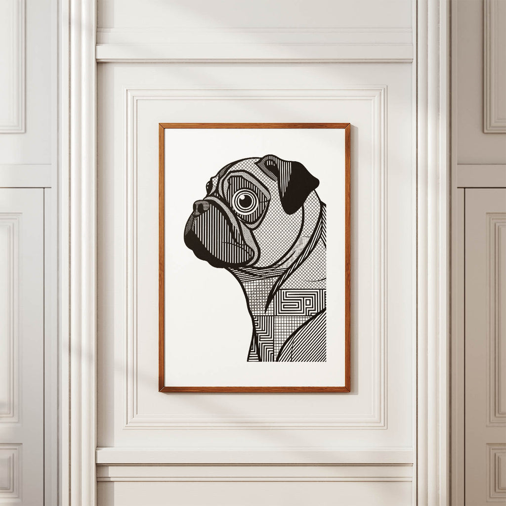 Pug Geometric Line Art mockup