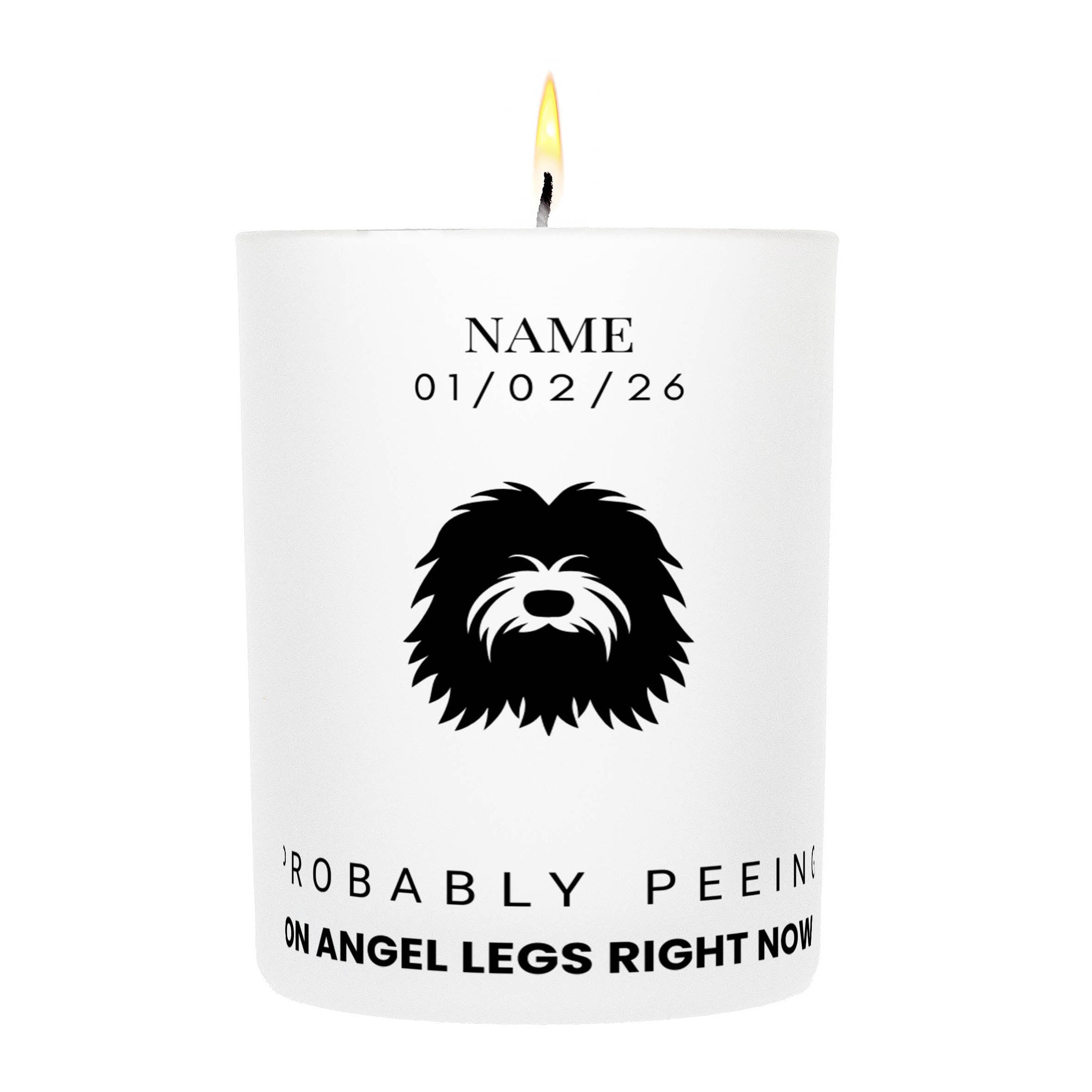 Puli – Probably Peeing on Angel Legs Right Now Custom Candle