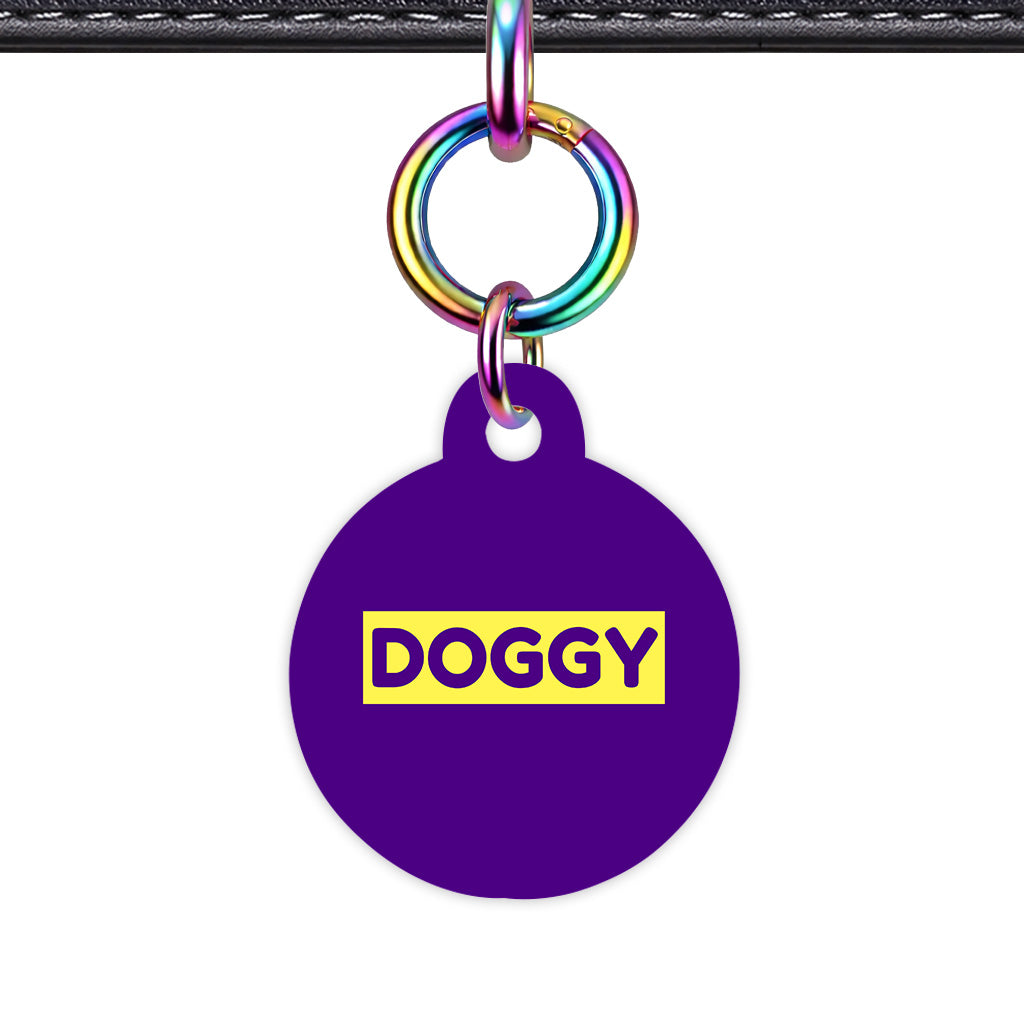 Indigo & Lemon Circle Shape Rainbow Ring Classic Pet ID Tag
