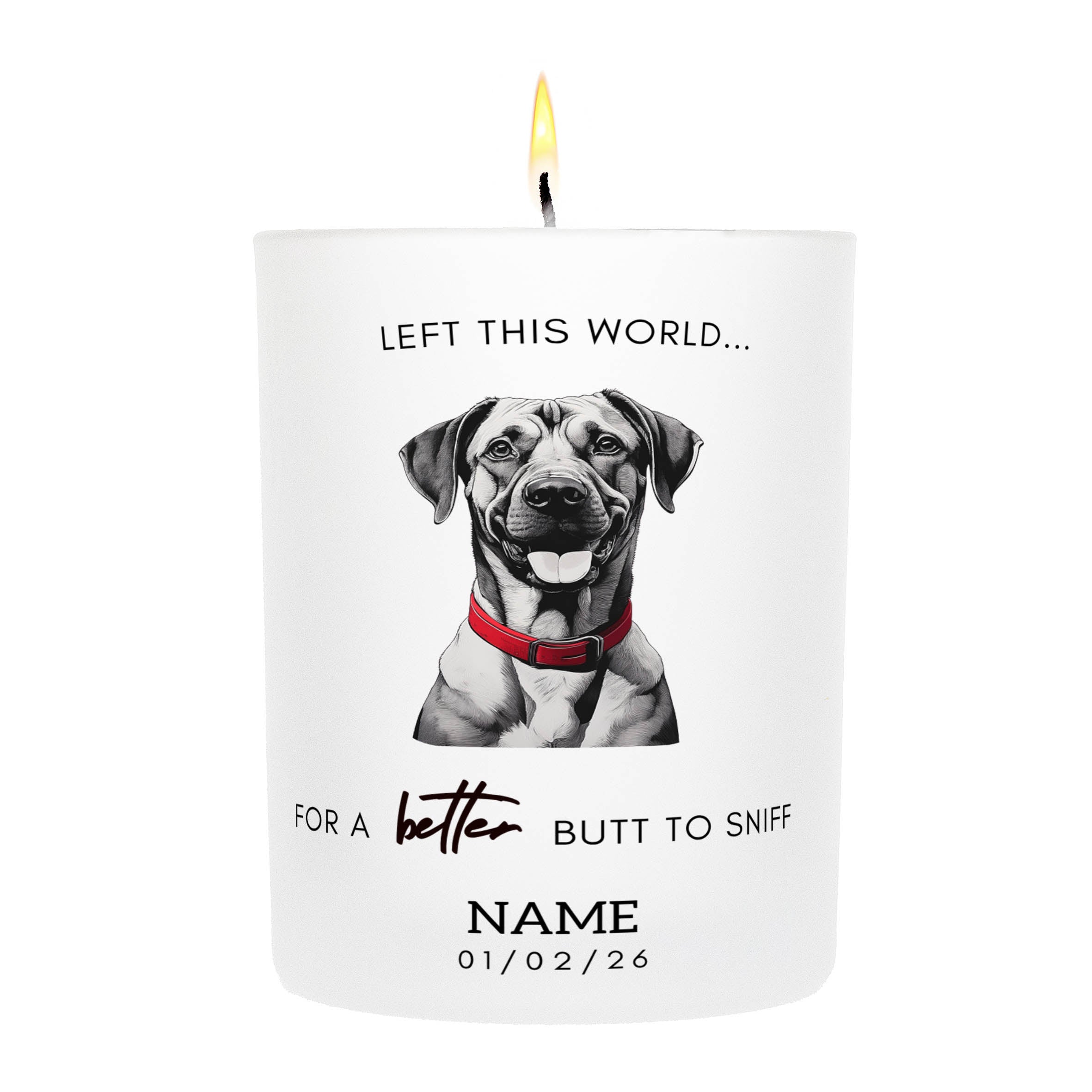 Rhodesian Ridgeback in Memory Better Butt To Sniff Custom Candle. | Dogsy & Co