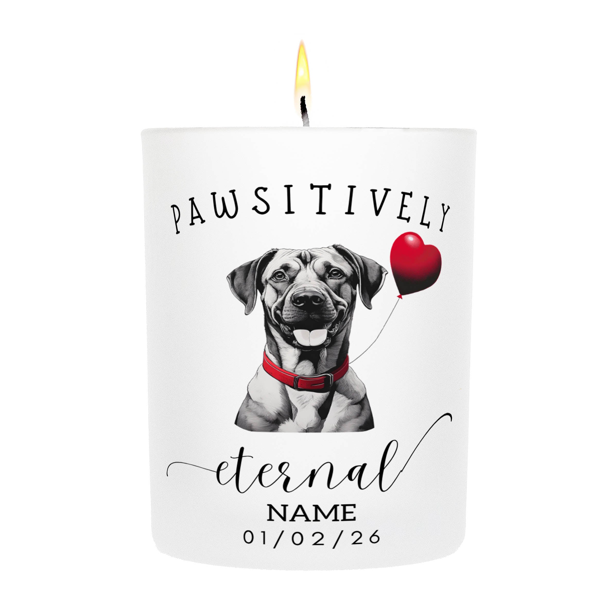 Rhoedesian Ridgeback In Memory Custom Pawsitively Eternal Candle White