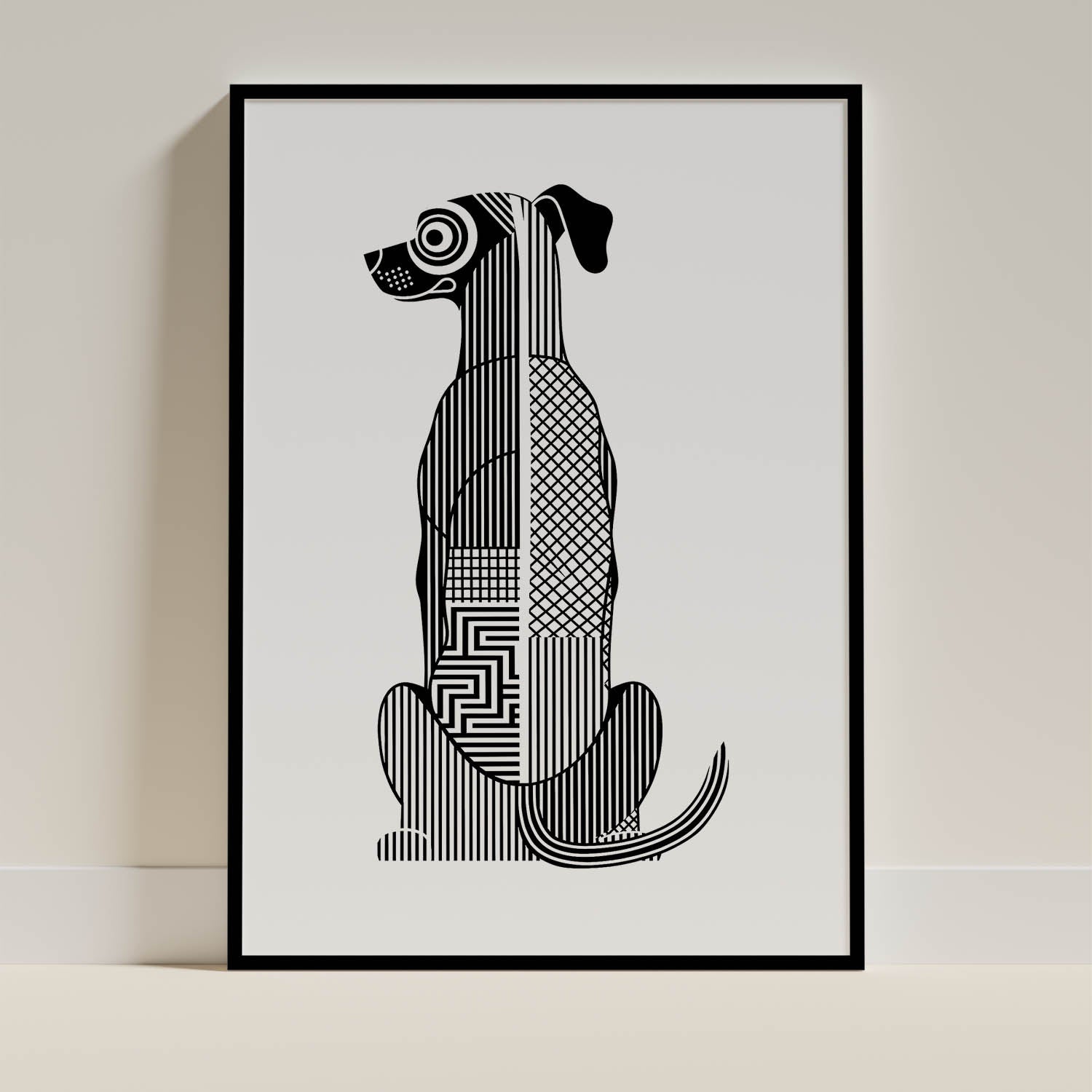 Rhodesian Ridgeback Geometric Line Art mockup