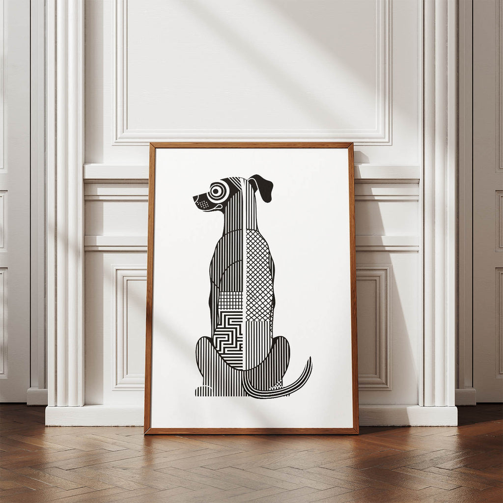 Rhodesian Ridgeback Geometric Line Art mockup