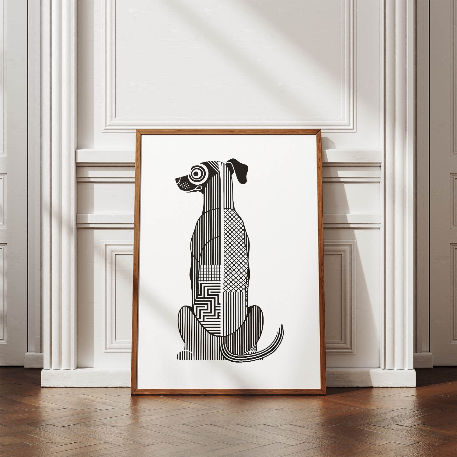 Rhodesian Ridgeback Geometric Line Art mockup