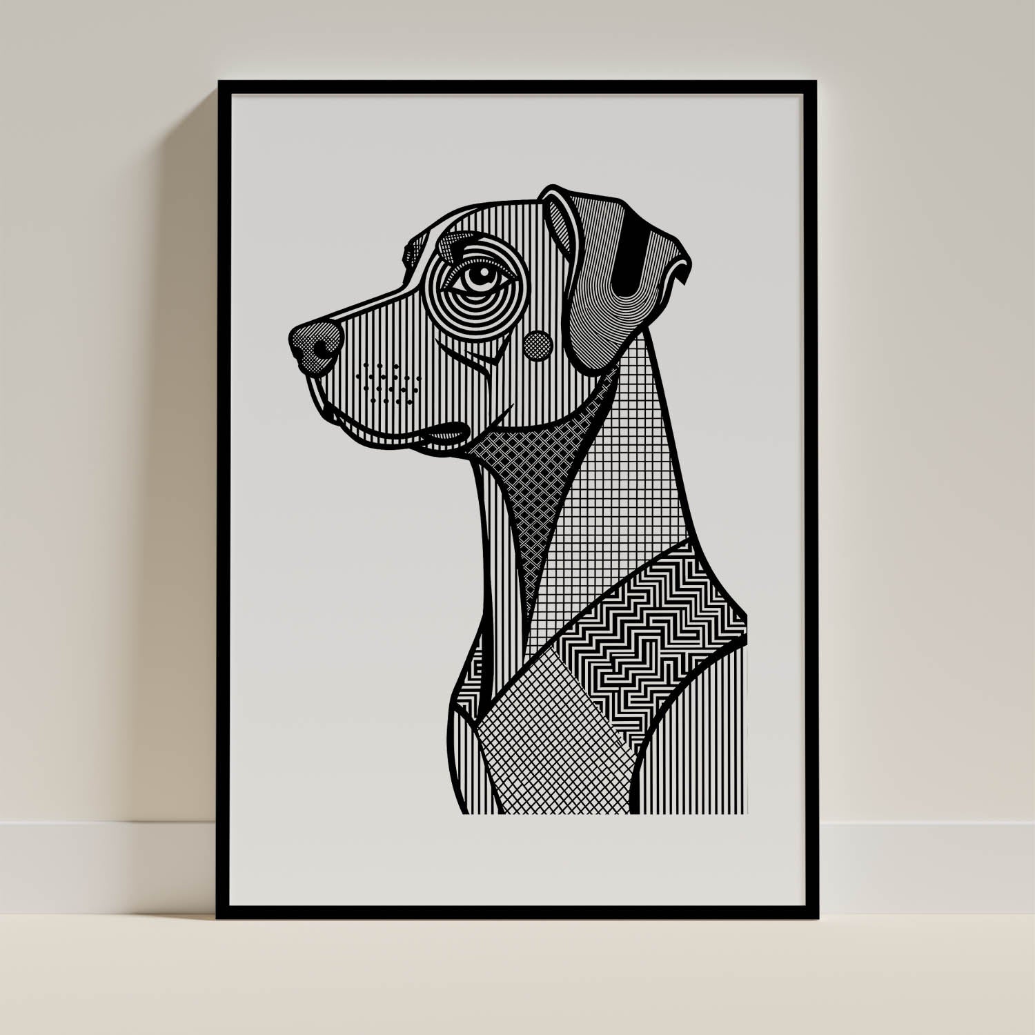 Rhodesian Ridgeback Geometric Line Art mockup