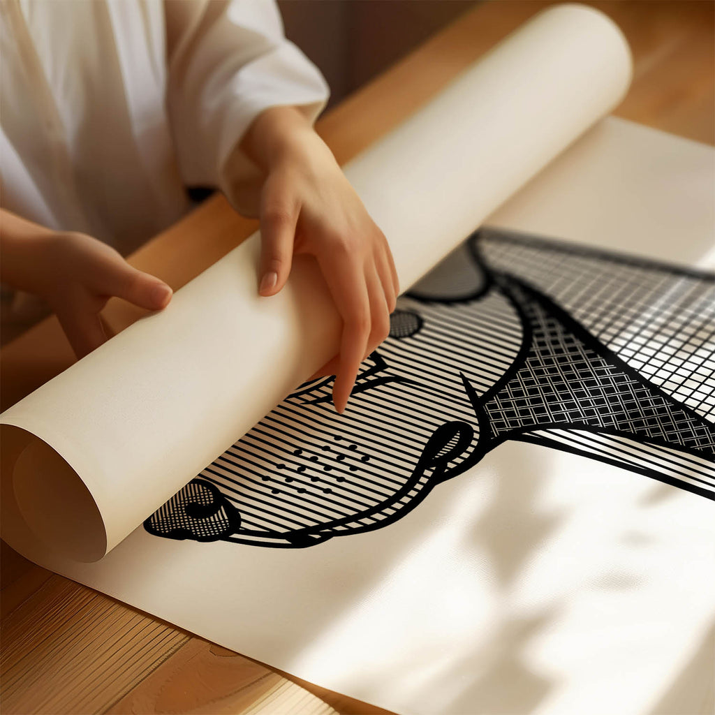 Rhodesian Ridgeback Geometric Line Art mockup
